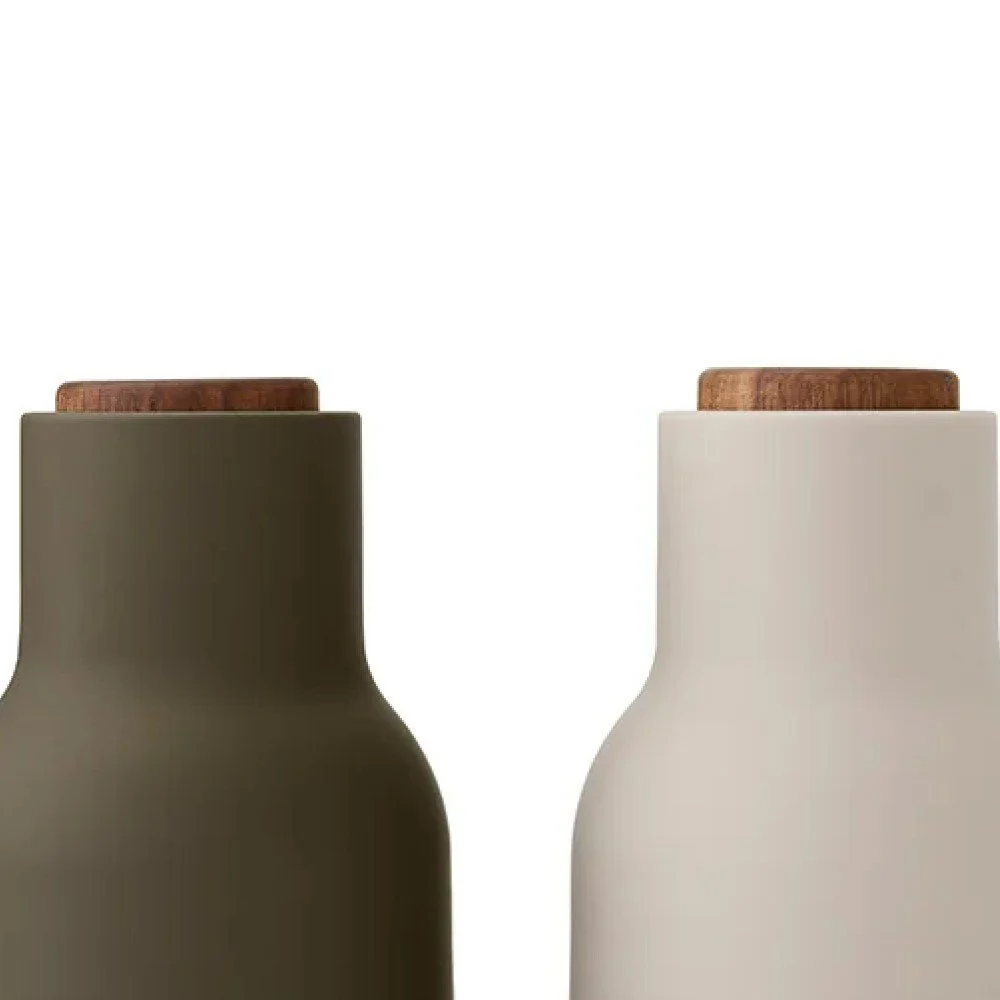 AUDO CPH Salt and Pepper Bottle Grinders Set, Small, Hunting Green/Beige w/ Walnut Lid - Image 5