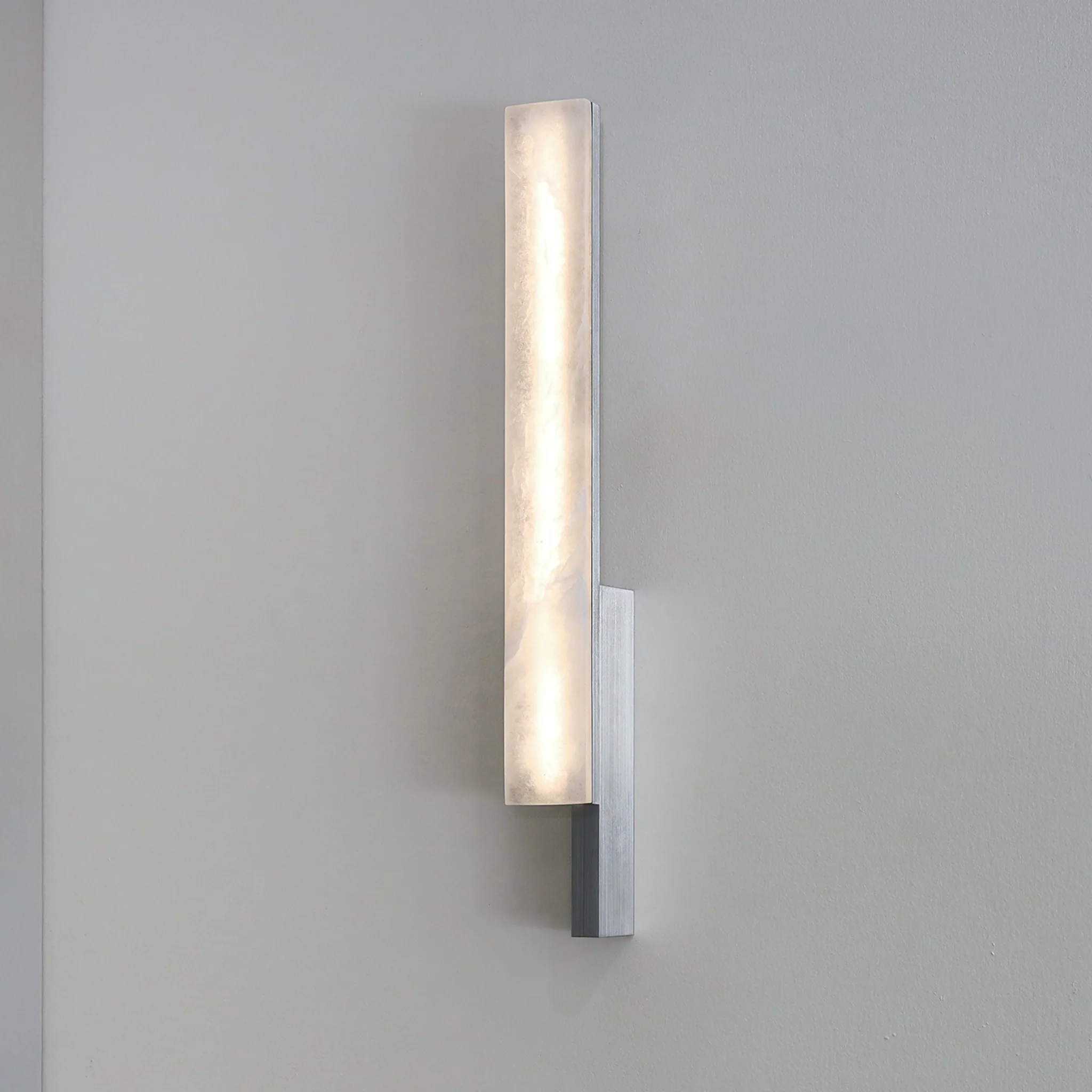 PRE-ORDER │ BEN-TOVIM DESIGN Bloc Wall Sconce, Left, Alabaster & Brushed Aluminium