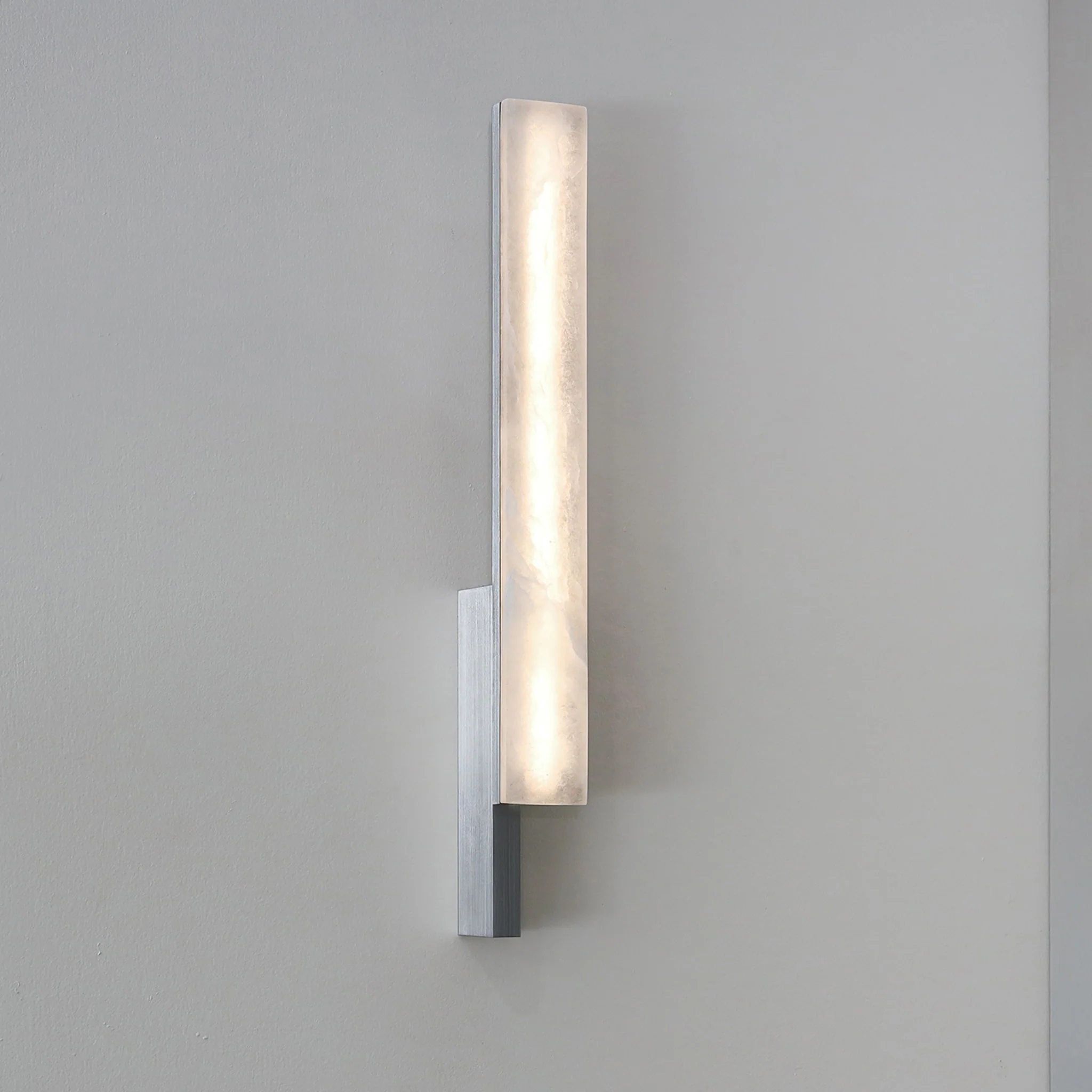 PRE-ORDER │ BEN-TOVIM DESIGN Bloc Wall Sconce, Right, Alabaster & Brushed Aluminium