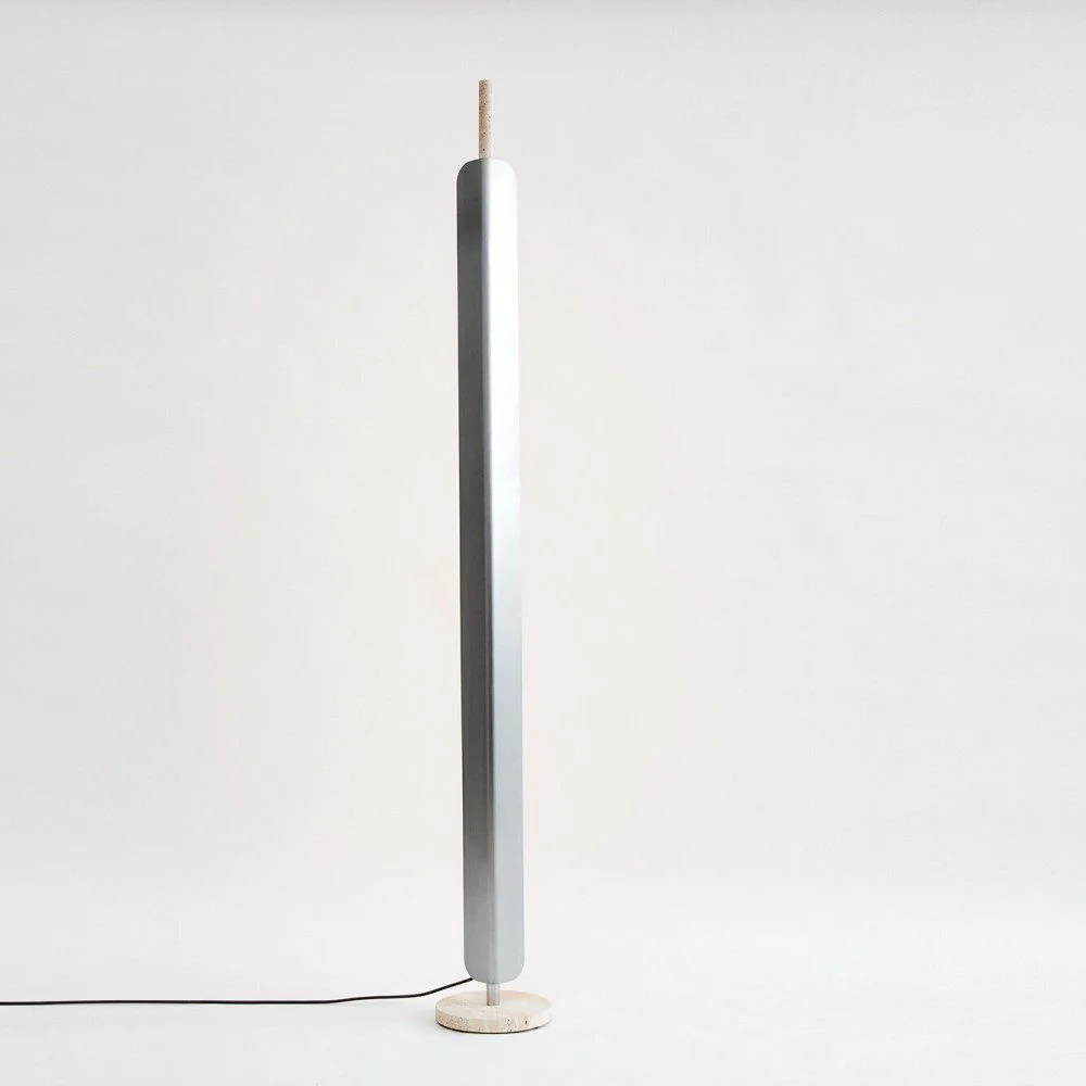 PRE-ORDER │ BEN TOVIM DESIGN Formation Floor Lamp, Raw Travertine/Brushed Aluminium