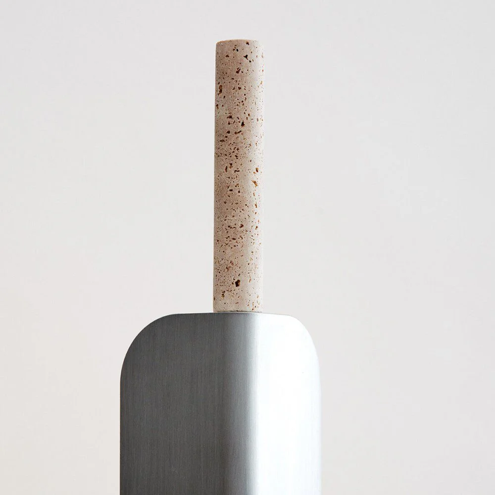 PRE-ORDER │ BEN TOVIM DESIGN Formation Floor Lamp, Raw Travertine/Brushed Aluminium - Image 4