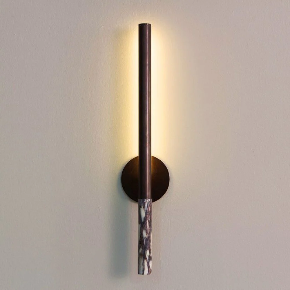 PRE-ORDER | BEN TOVIM DESIGN Formation Wall Light/Sconce, Patina Bronze/Calacatta Viola