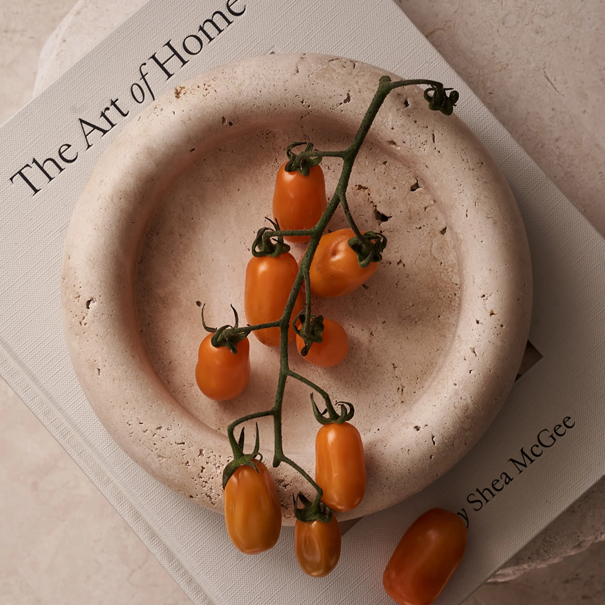 BLACK BLAZE Halo Marble Tray, D20cm, Travertine