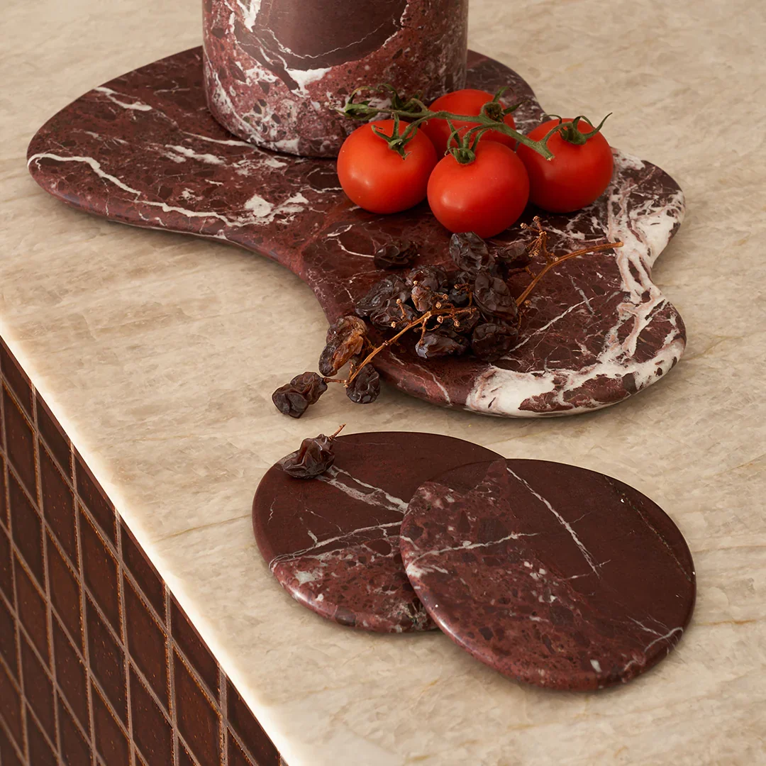 BLACK BLAZE Stone Coaster, Rosso Levanto (Set of 2) - Image 2