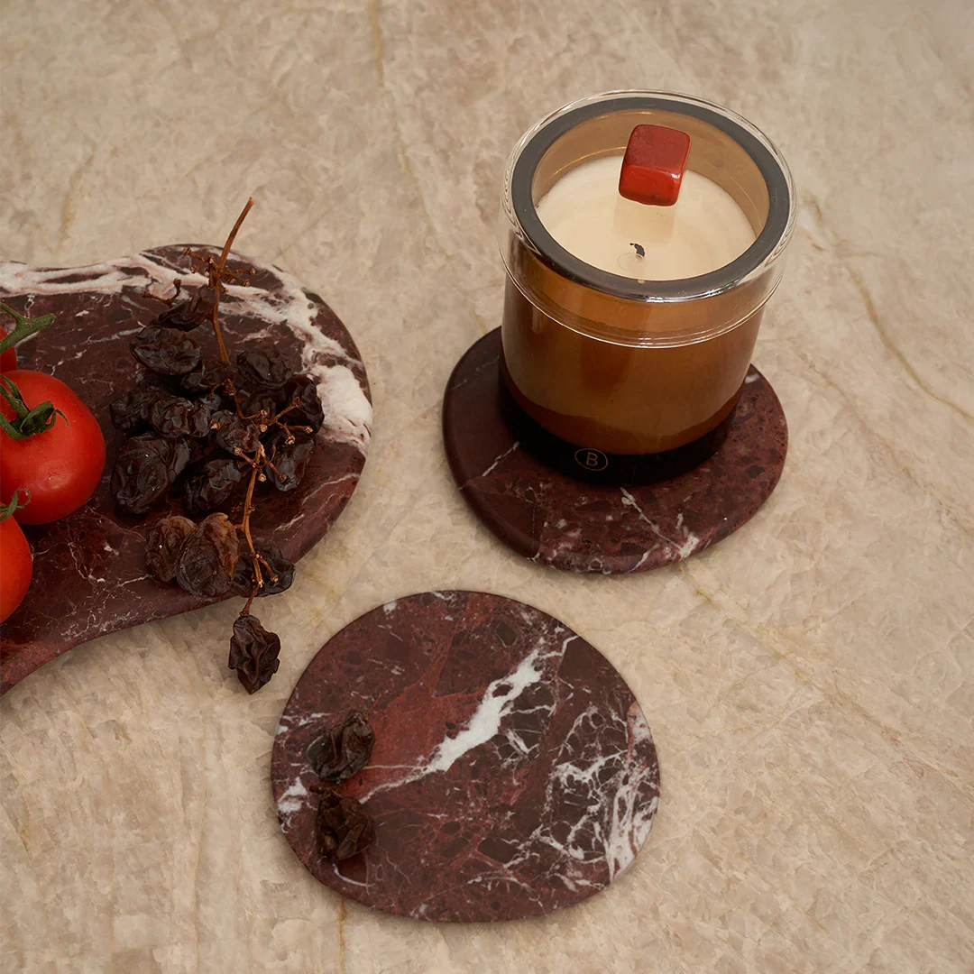 BLACK BLAZE Stone Coaster, Rosso Levanto (Set of 2) - Image 3
