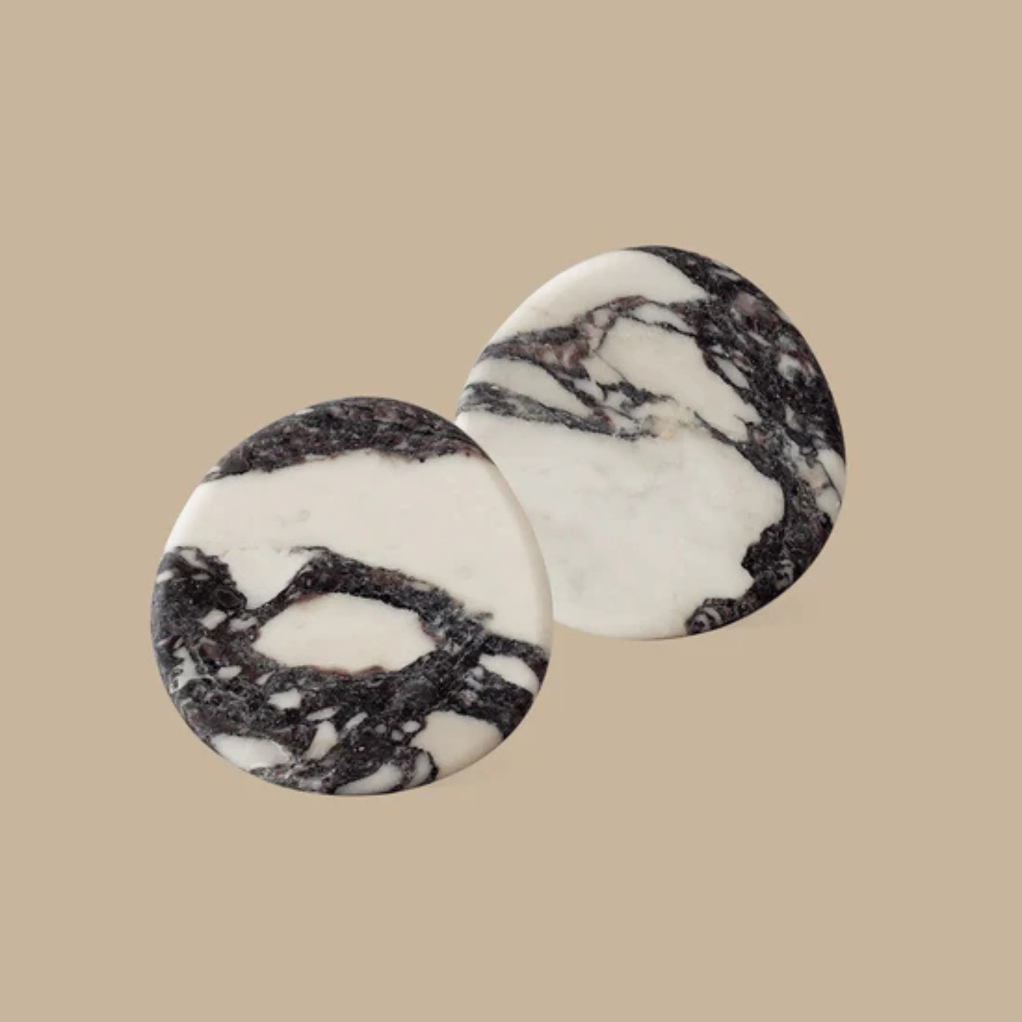 BLACK BLAZE Stone Coasters, Calacatta Viola (Set of 2)