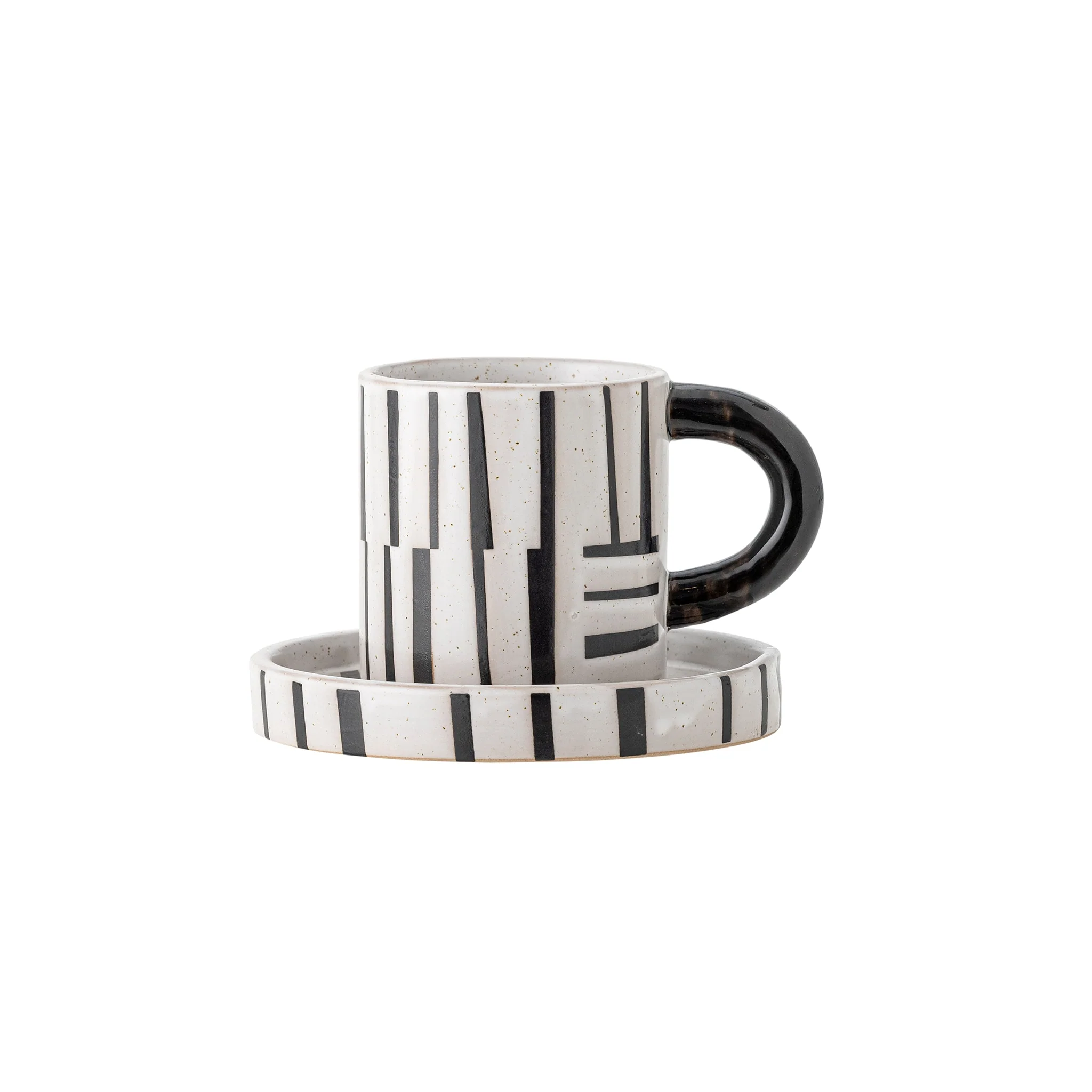 BLOOMINGVILLE Frankie Cup w/Saucer, Stoneware, Black
