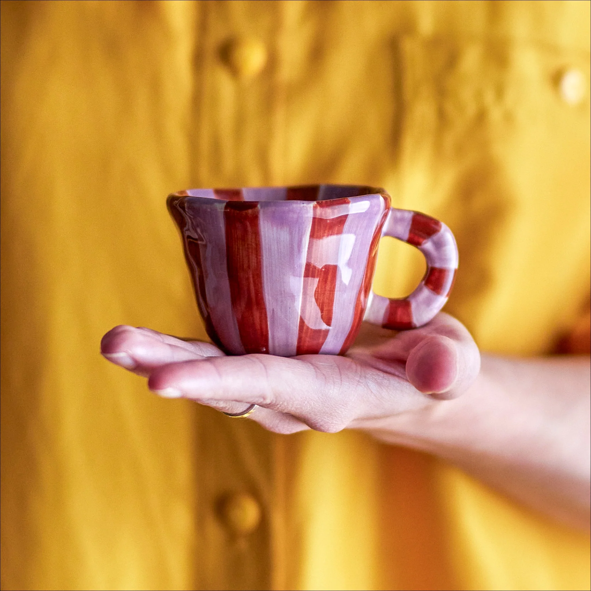 BLOOMINGVILLE Nini Stoneware Espresso Mini Cup, Rose Bordeaux - Image 2