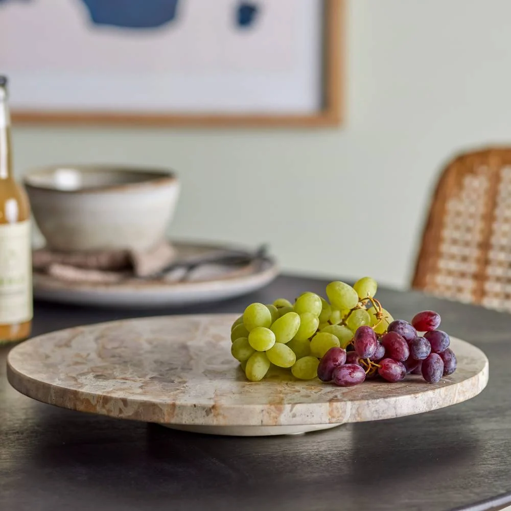 BLOOMINGVILLE Nuni Turntable Tray Marble, Brown, D36 cm - Image 2