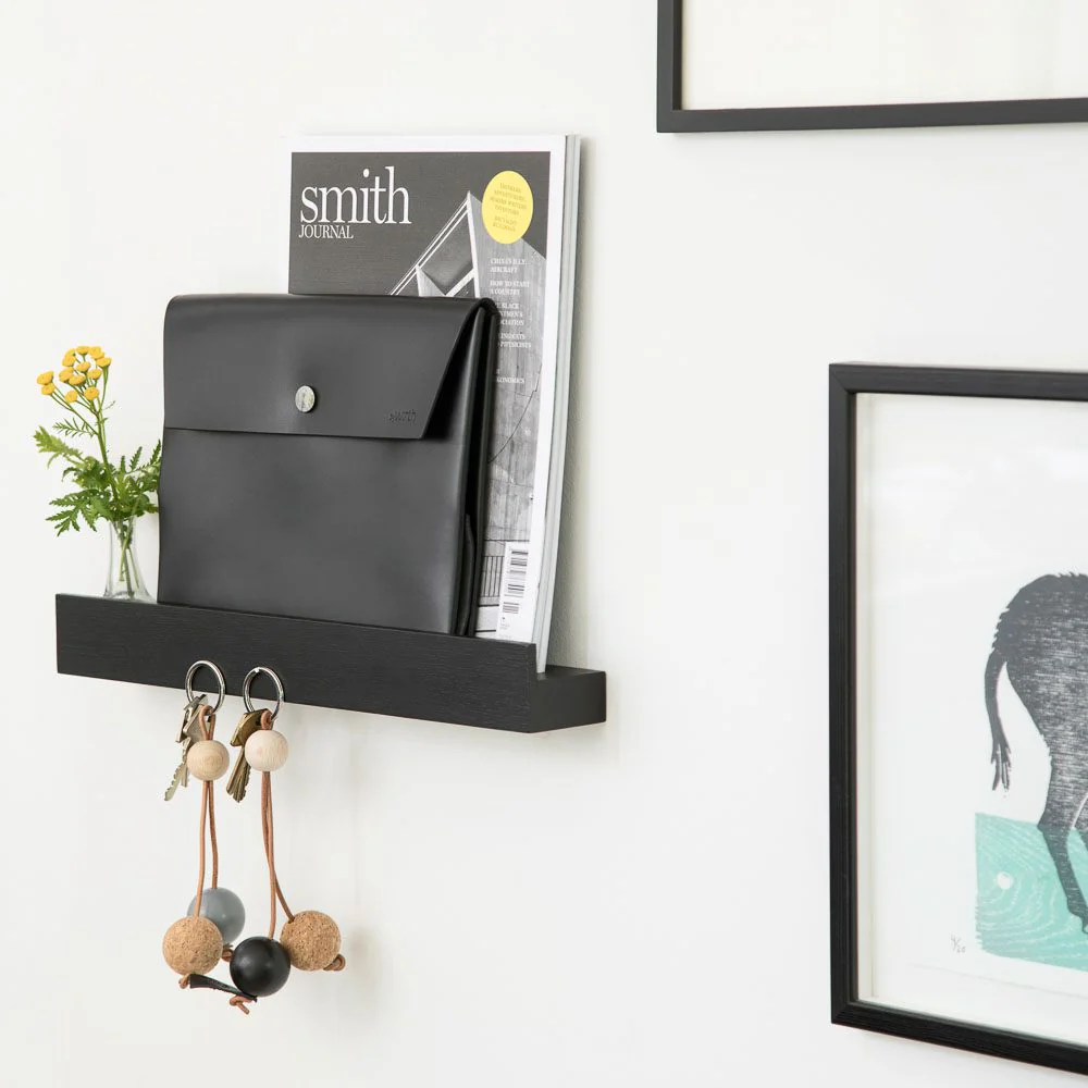 EKTA LIVING Magnetic Shelf/Knife Rack, Black Oak - 2 Sizes
