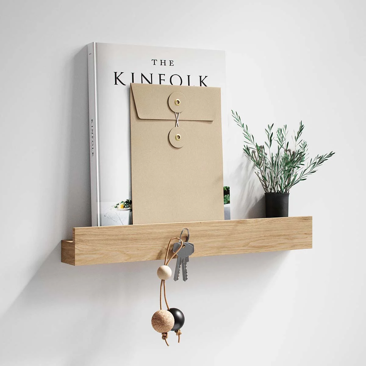 EKTA LIVING Magnetic Shelf/Knife Rack, Oiled Oak - 2 Sizes