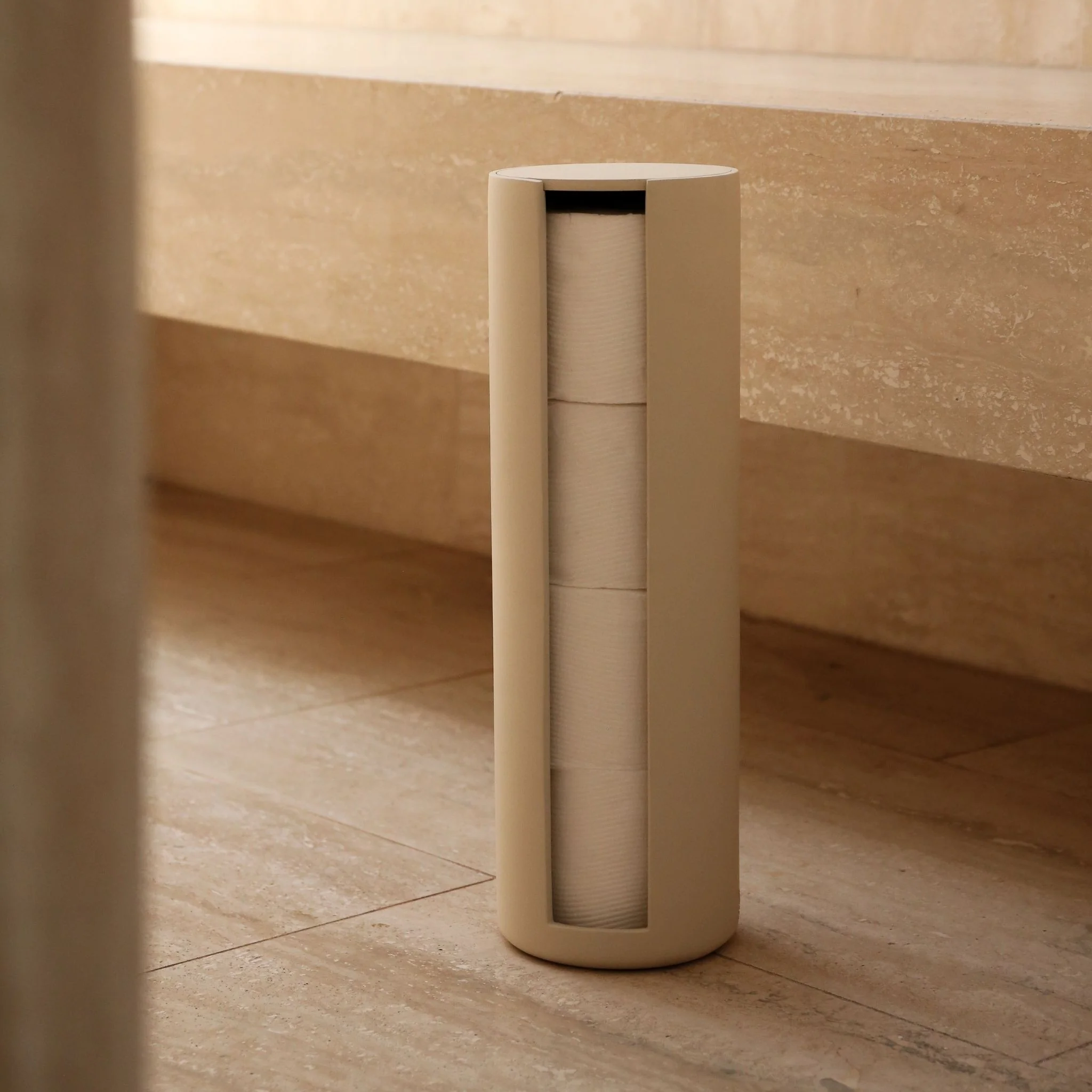 DESIGNSTUFF ARC Toilet Paper Storage Holder, Sand