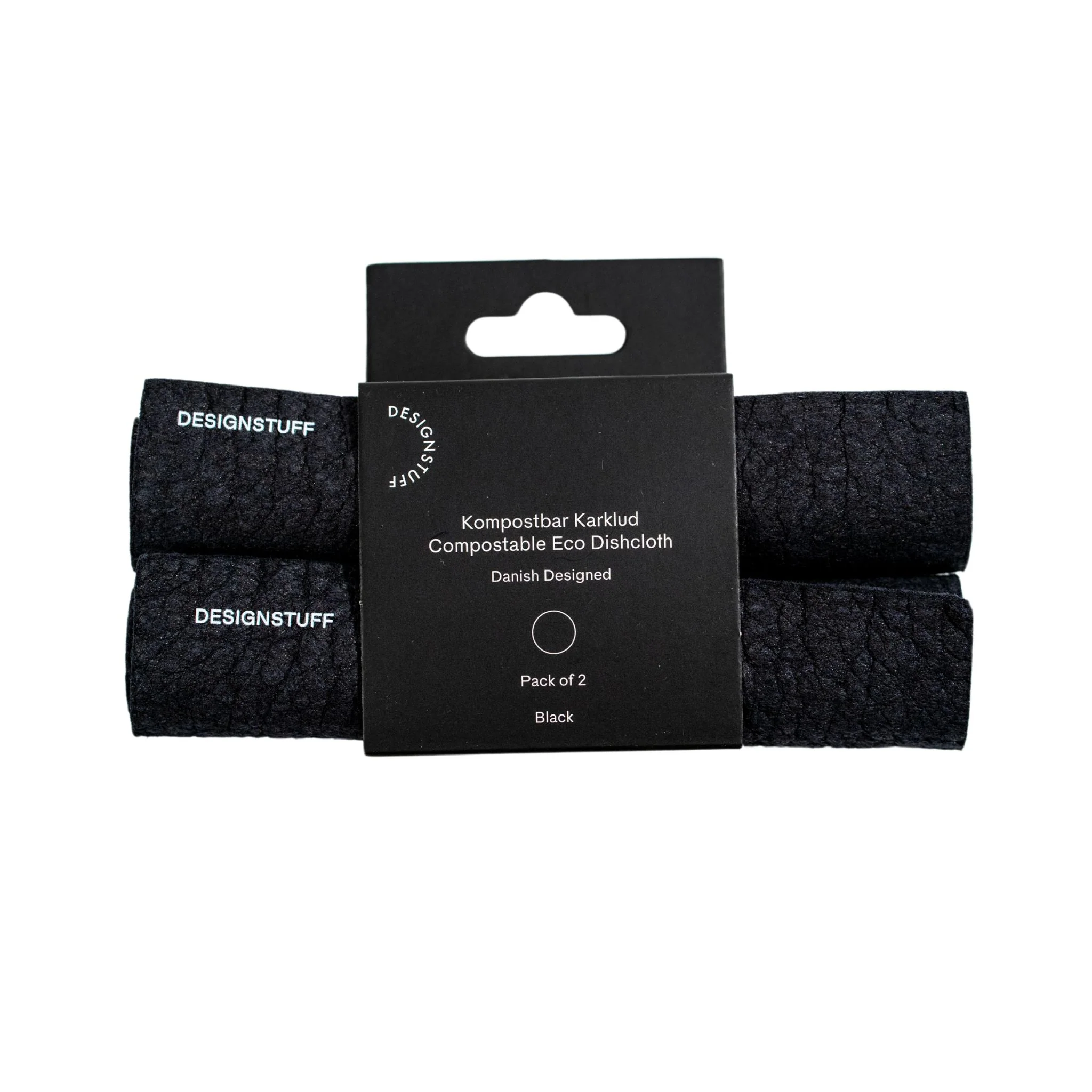 DESIGNSTUFF ETTA Compostable Eco Dishcloth, Black (Set of 2) - Image 4