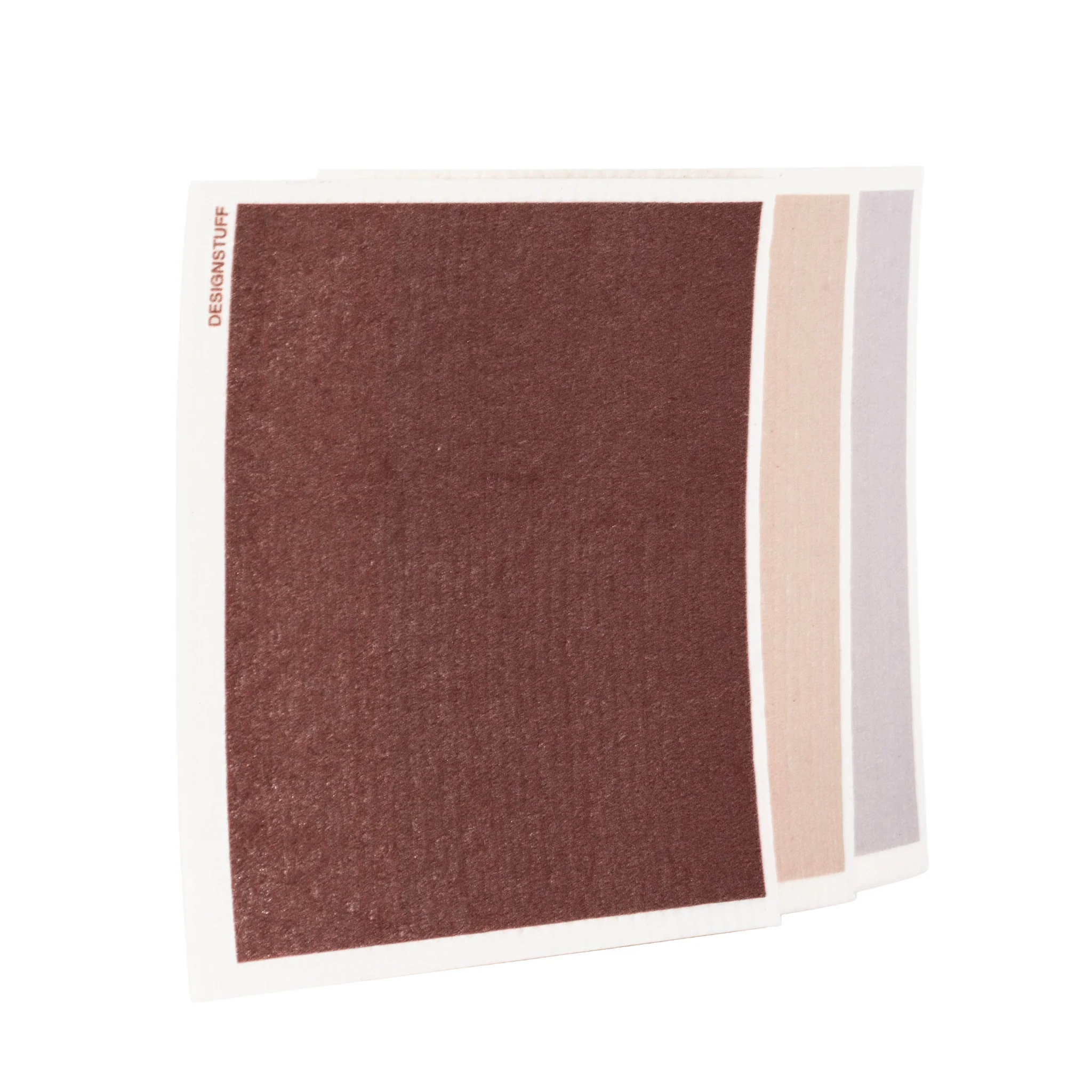 DESIGNSTUFF ETTA Compostable Eco Dishcloth, Burgundy/Sand/Light Grey (Set of 3) - Image 4