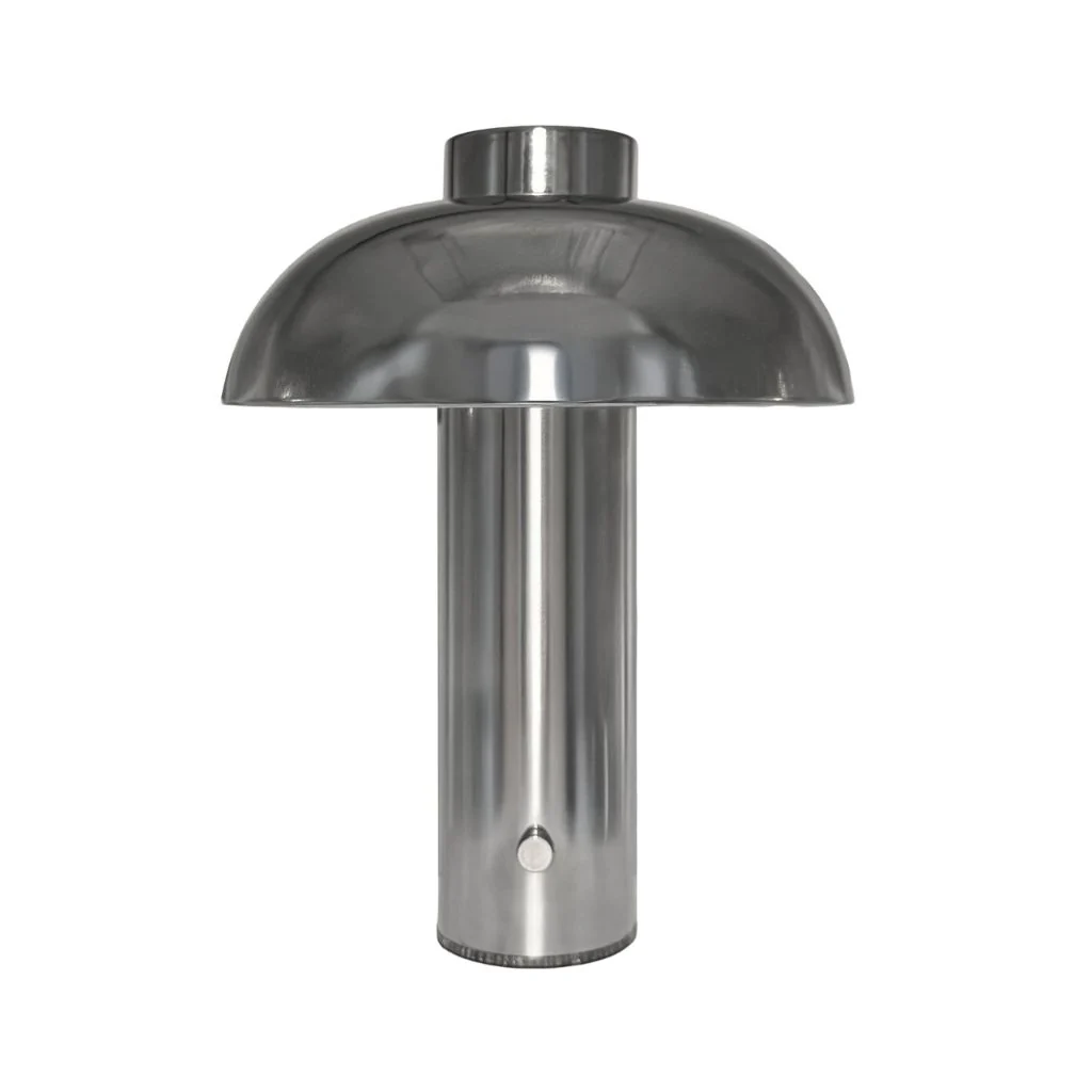 DESIGNSTUFF LUME Elio Pillar Portable Lamp, Chrome/Chrome - Image 2
