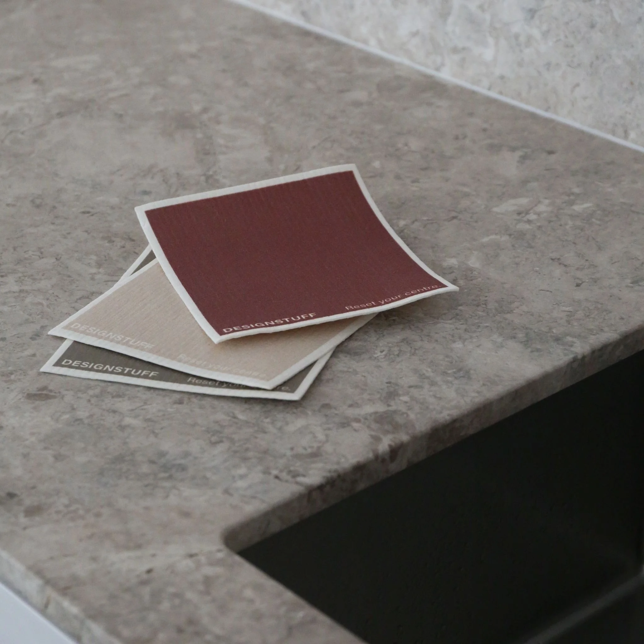 DESIGNSTUFF ETTA Compostable Eco Dishcloth, Brick/Sand/Fern (Set of 3) - Image 3