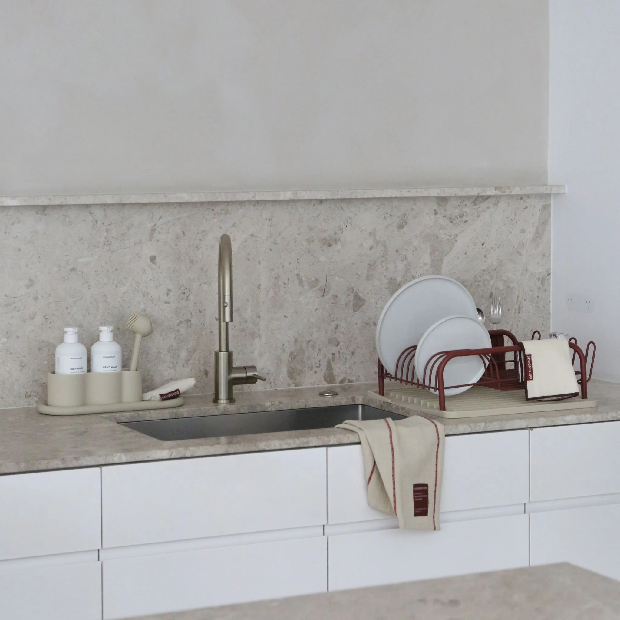 PRE-ORDER │ DESIGNSTUFF ETTA Muslin Tea Towel Line, Brick/Sand - Image 4