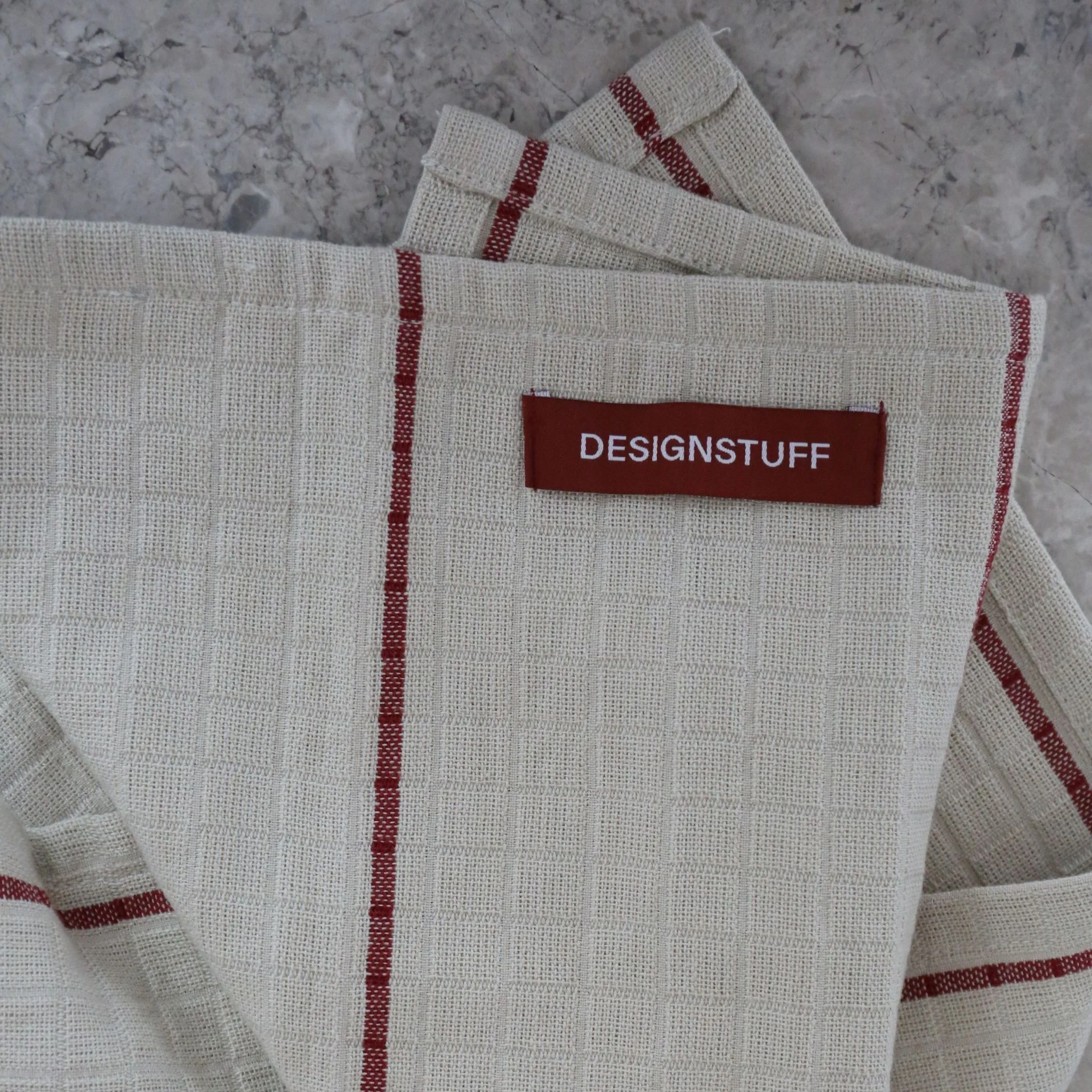 PRE-ORDER │ DESIGNSTUFF ETTA Muslin Tea Towel Line, Brick/Sand - Image 5