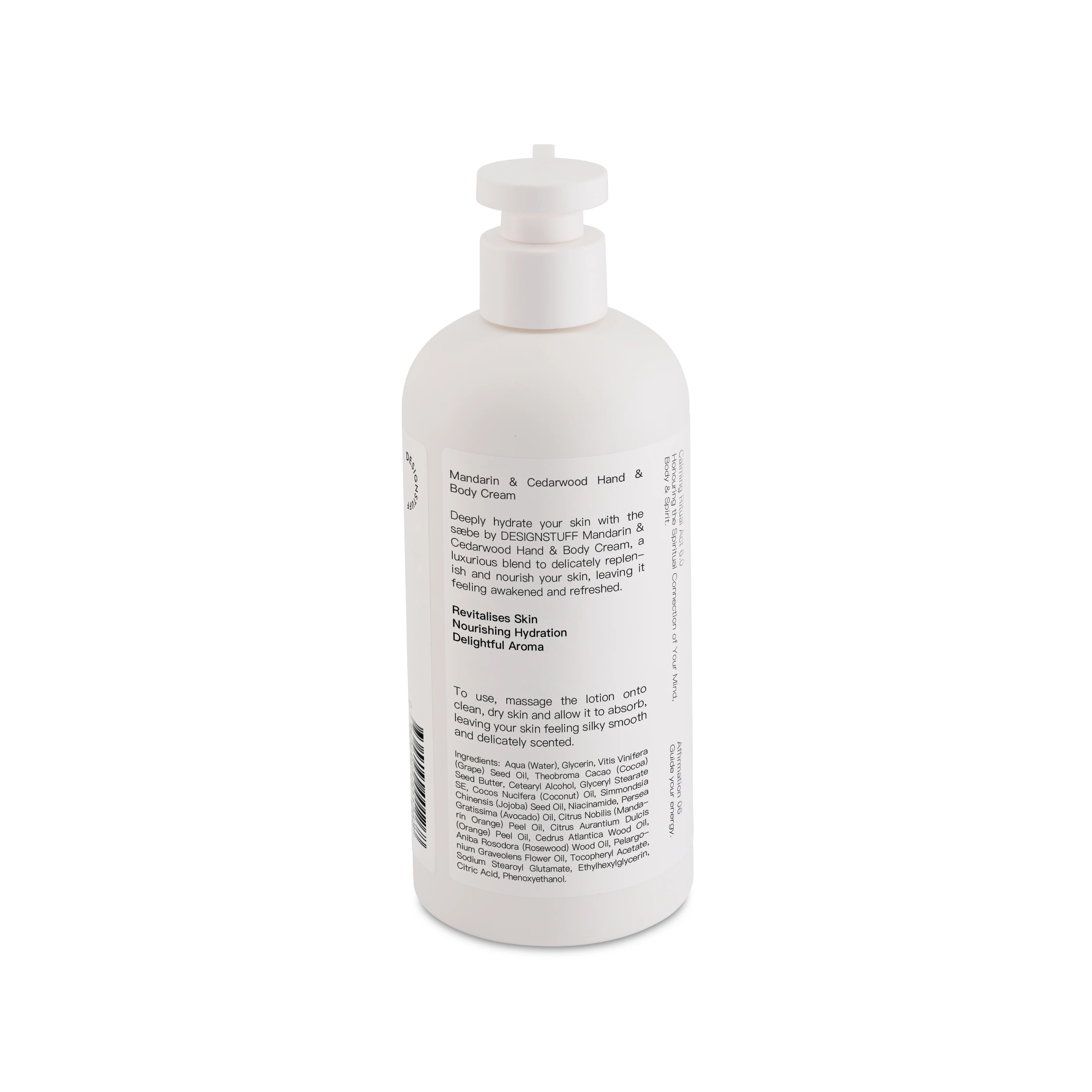 DESIGNSTUFF Hand & Body Cream, Mandarin & Cedarwood, 500mL - Image 5