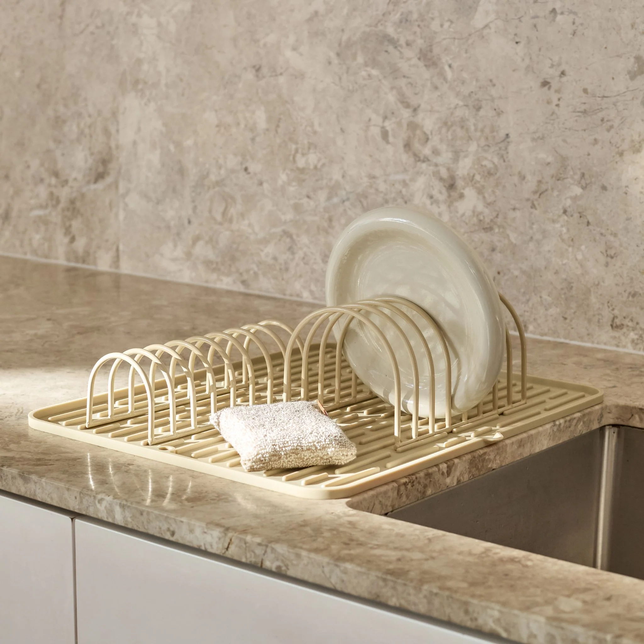 DESIGNSTUFF DRIP Dish Drainer, Sand (Set of 2) - Image 6