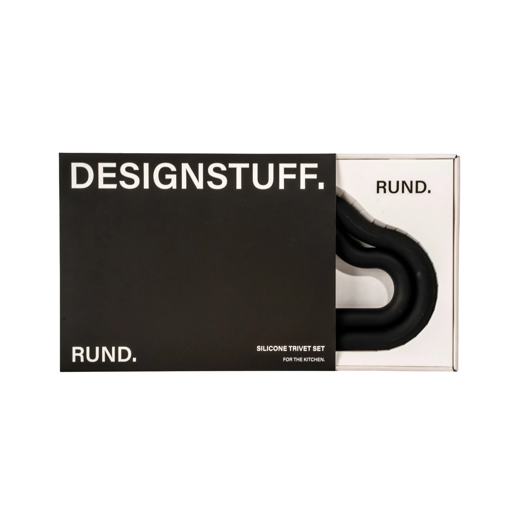 DESIGNSTUFF RUND Curve Trivet Gift Set, Black - Image 6