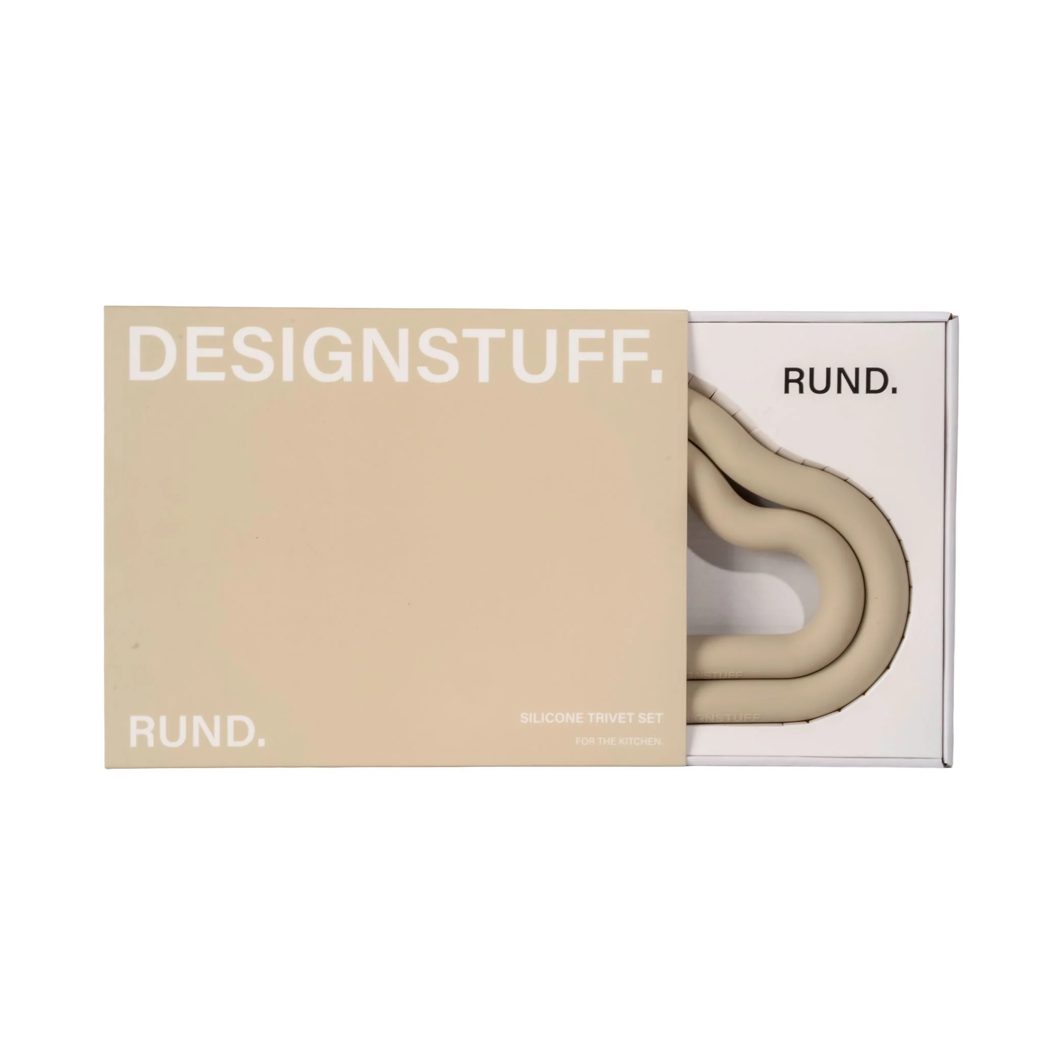 DESIGNSTUFF RUND Curve Trivet Gift Set, Sand - Image 5