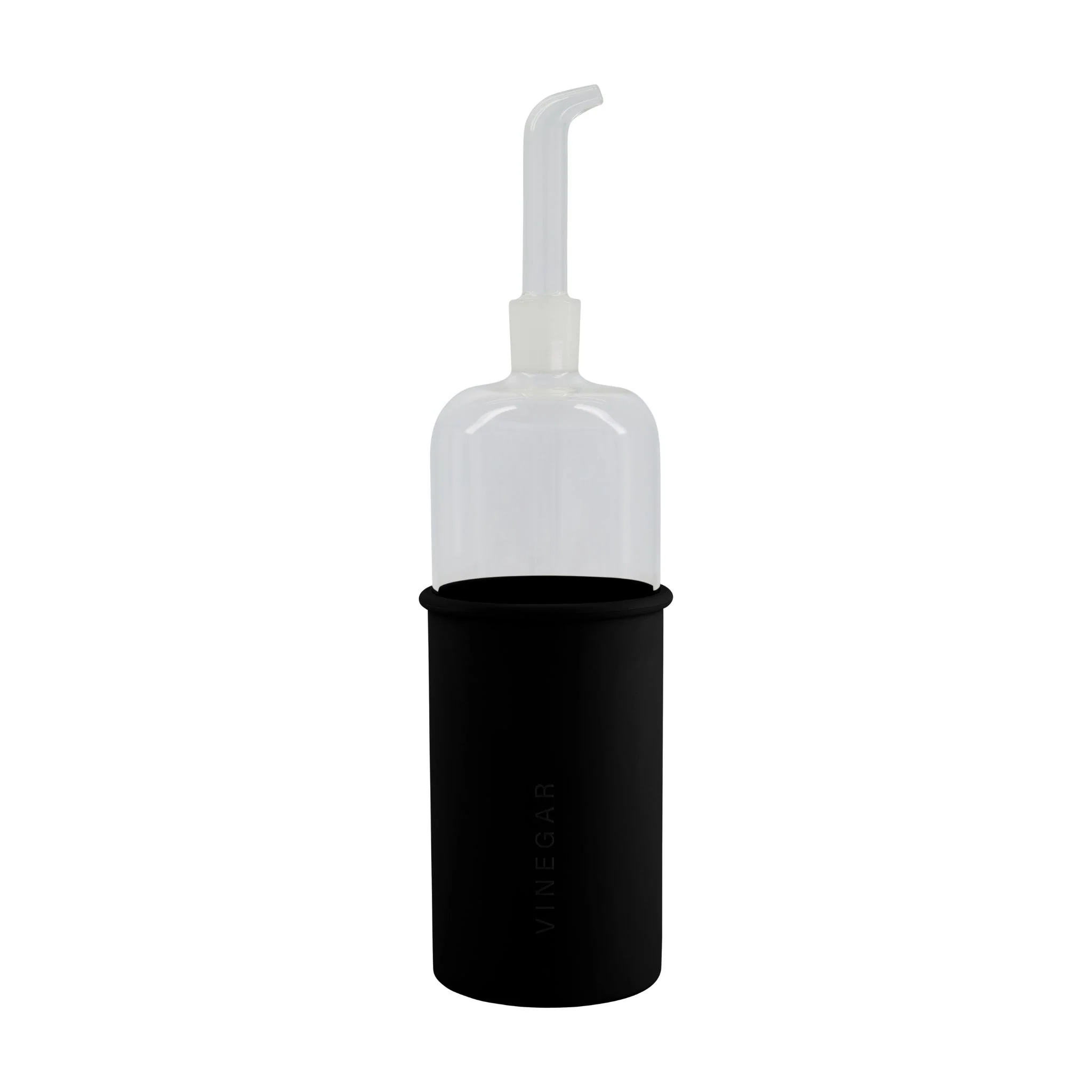 DESIGNSTUFF RUND Bottle for Vinegar, Glass/Silicone, 700ml, Black