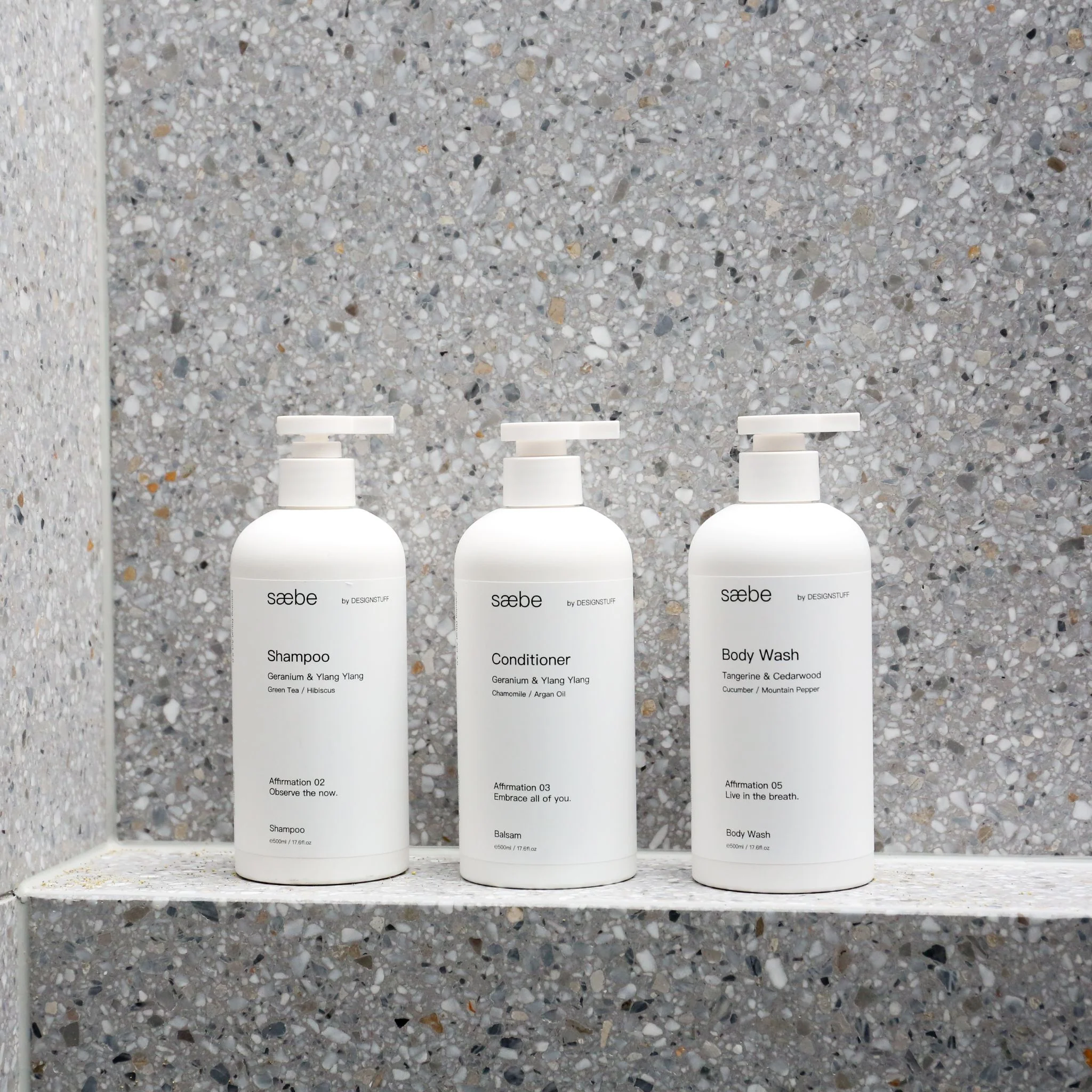 DESIGNSTUFF Saebe Shampoo, Geranium & Ylang Ylang, 500mL - Image 5