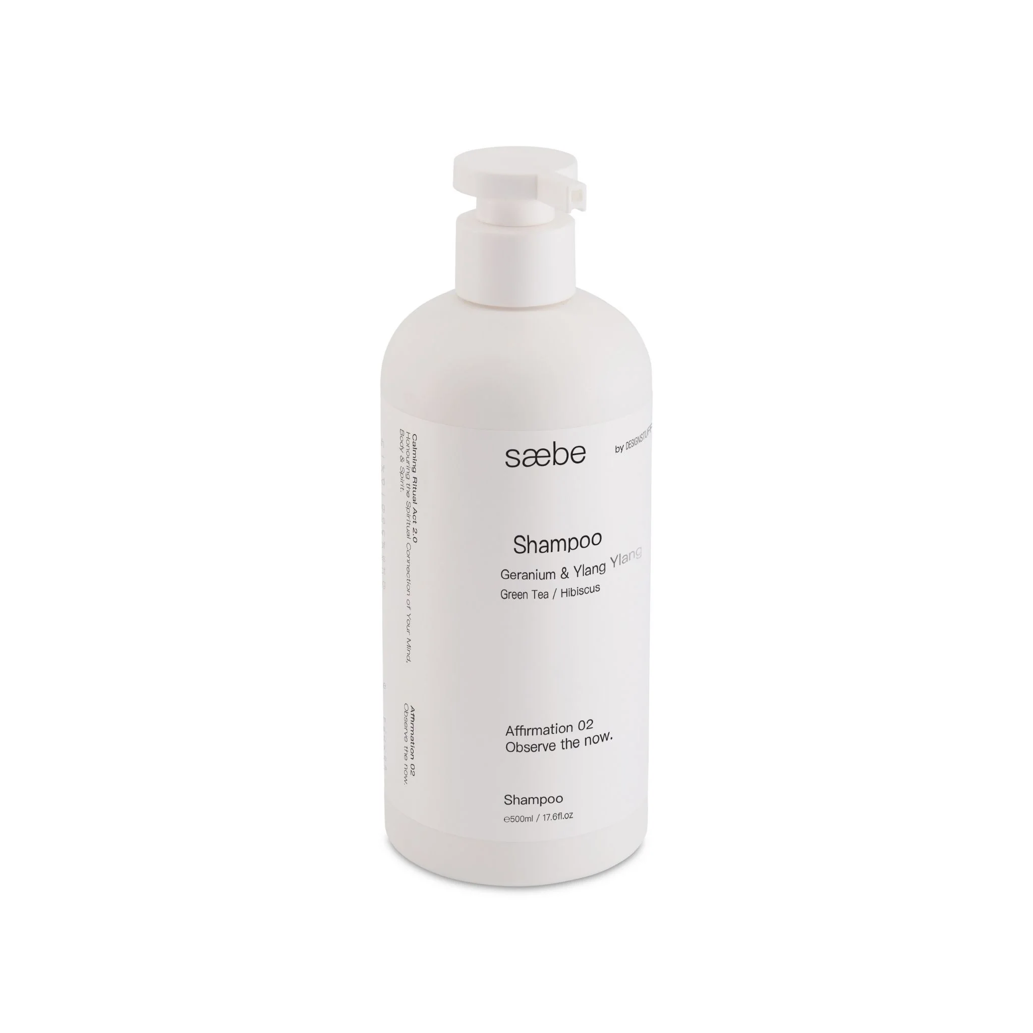 DESIGNSTUFF Saebe Shampoo, Geranium & Ylang Ylang, 500mL - Image 6