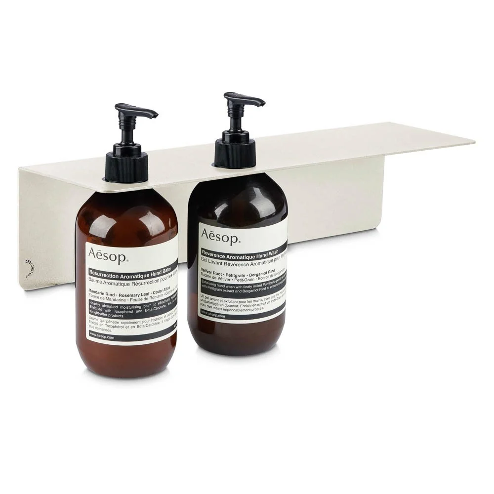 DESIGNSTUFF Shelf w/ Dual Soap Dispenser Holder, L40 cm, Sand - Image 2