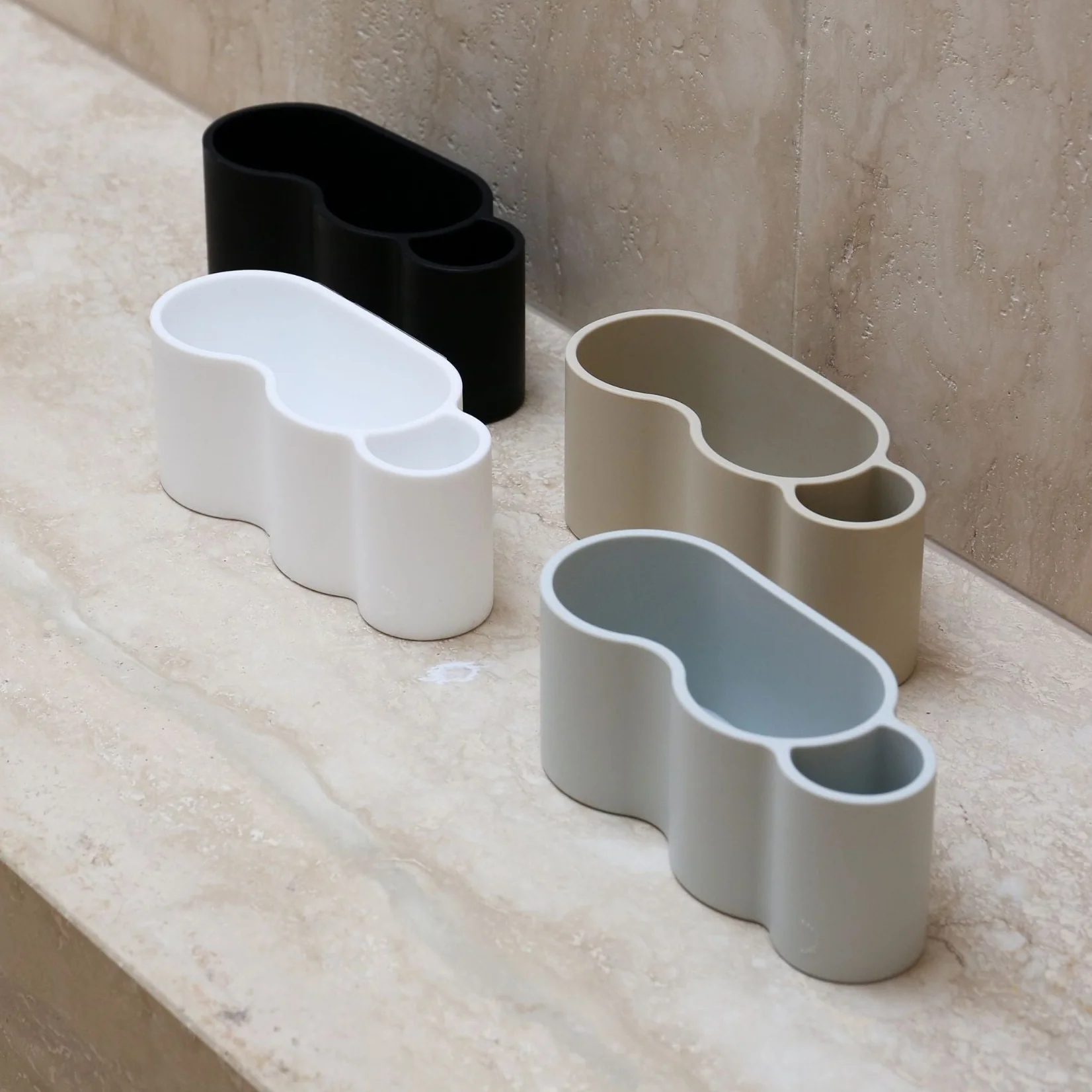 DESIGNSTUFF CURV Shower Caddy, Silicone/Adhesive, Light Grey - Image 3