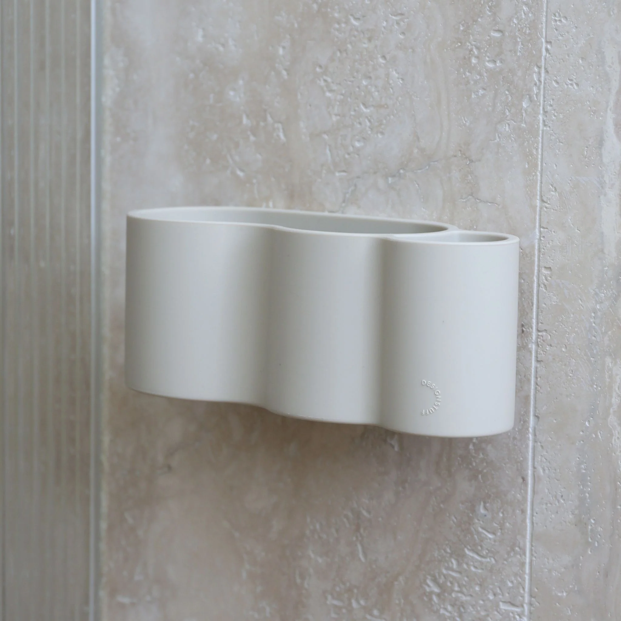 DESIGNSTUFF CURV Shower Caddy, Silicone/Adhesive, White - Image 3