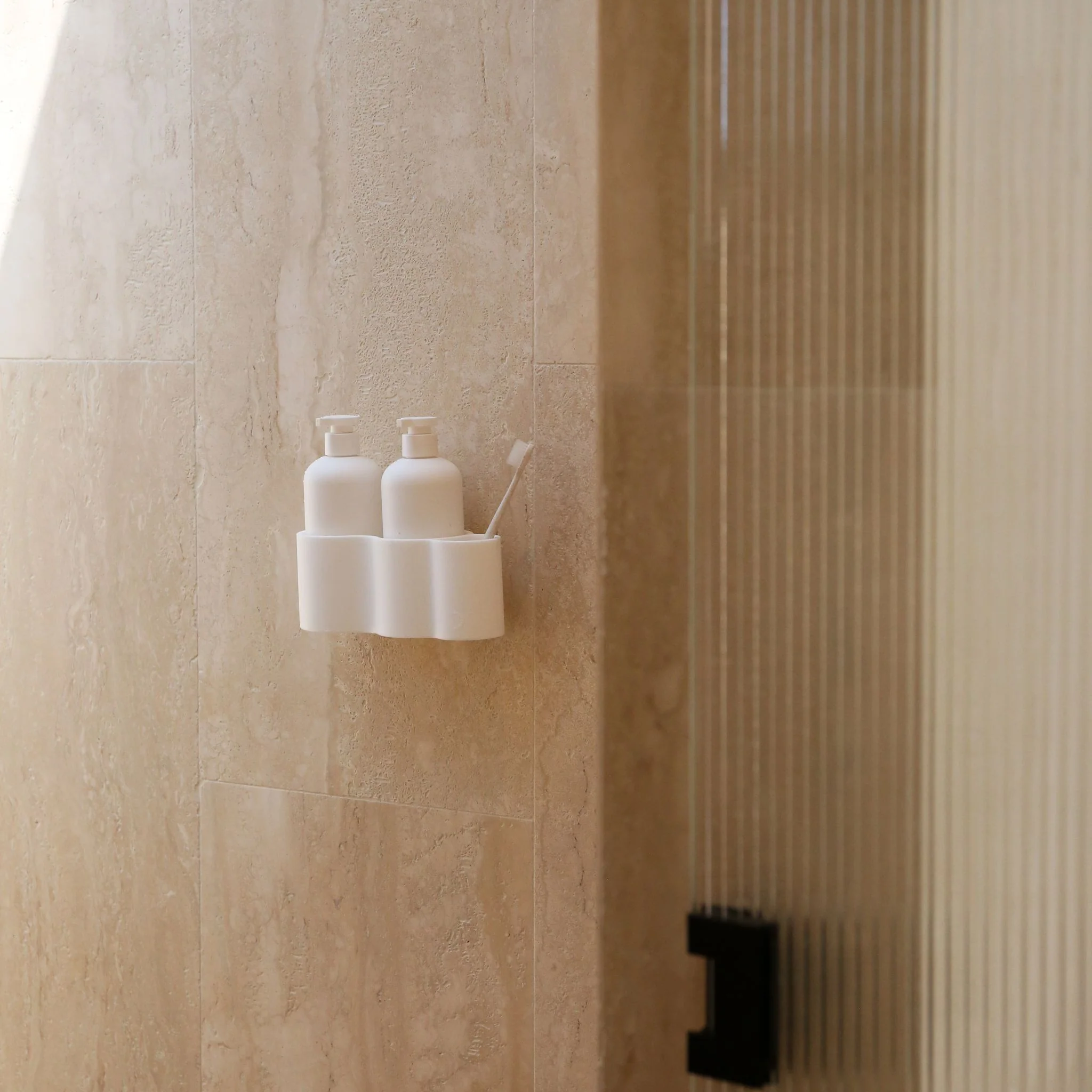 DESIGNSTUFF CURV Shower Caddy, Silicone/Adhesive, White - Image 5