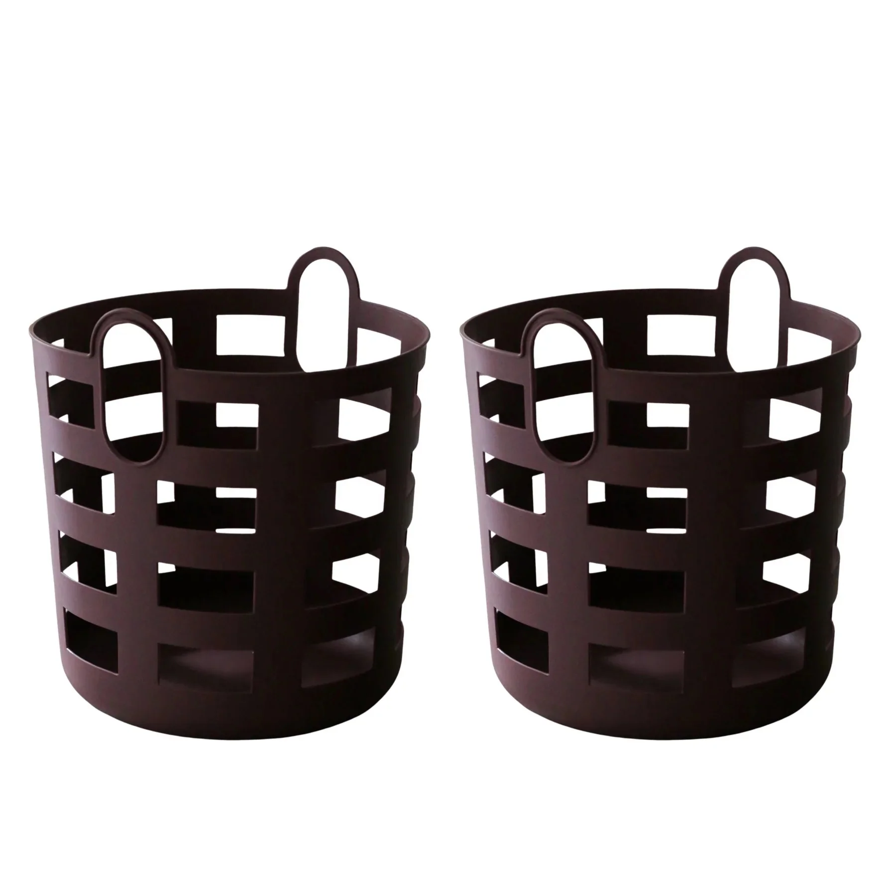 ENKEL STUDIO Storage and Laundry Basket, Burgundy (Set of 2) - Image 2