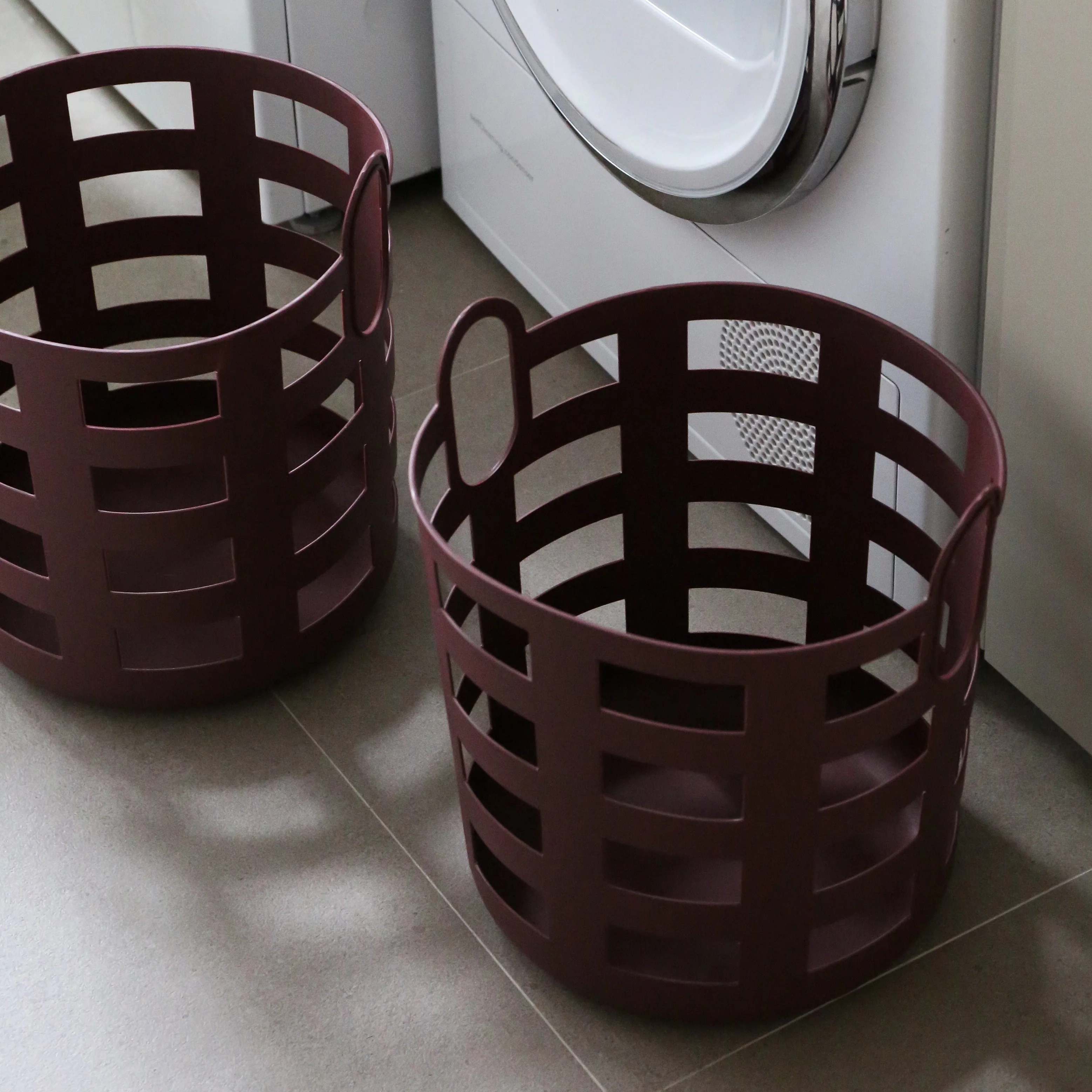 ENKEL STUDIO Storage and Laundry Basket, Burgundy (Set of 2) - Image 7