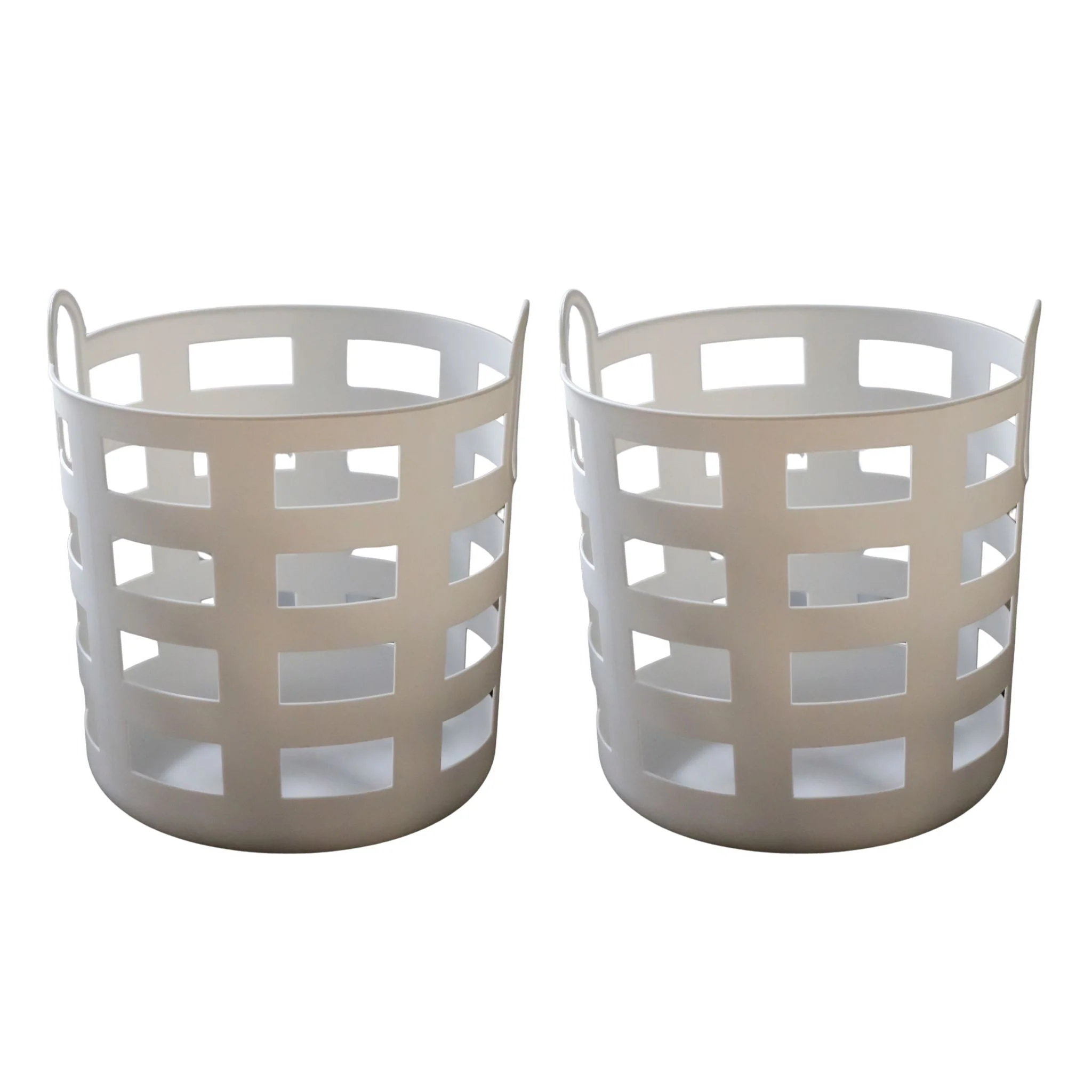 ENKEL STUDIO Storage and Laundry Basket, White (Set of 2) - Image 2