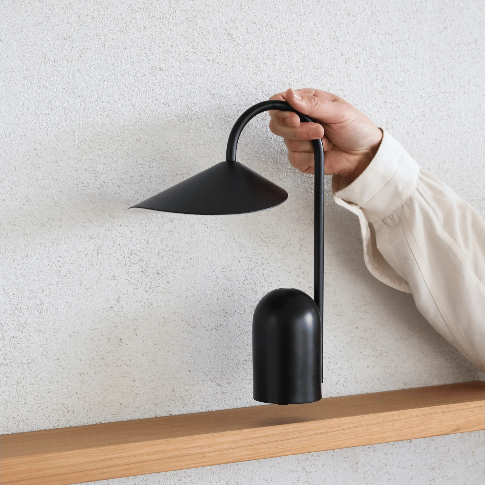 FERM LIVING Arum Portable Lamp, Black - Image 2