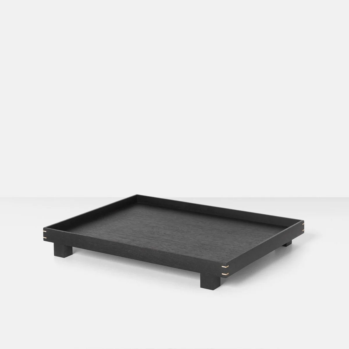 FERM LIVING Bon Wooden Tray, Large, L47cm, Black Stained Oak