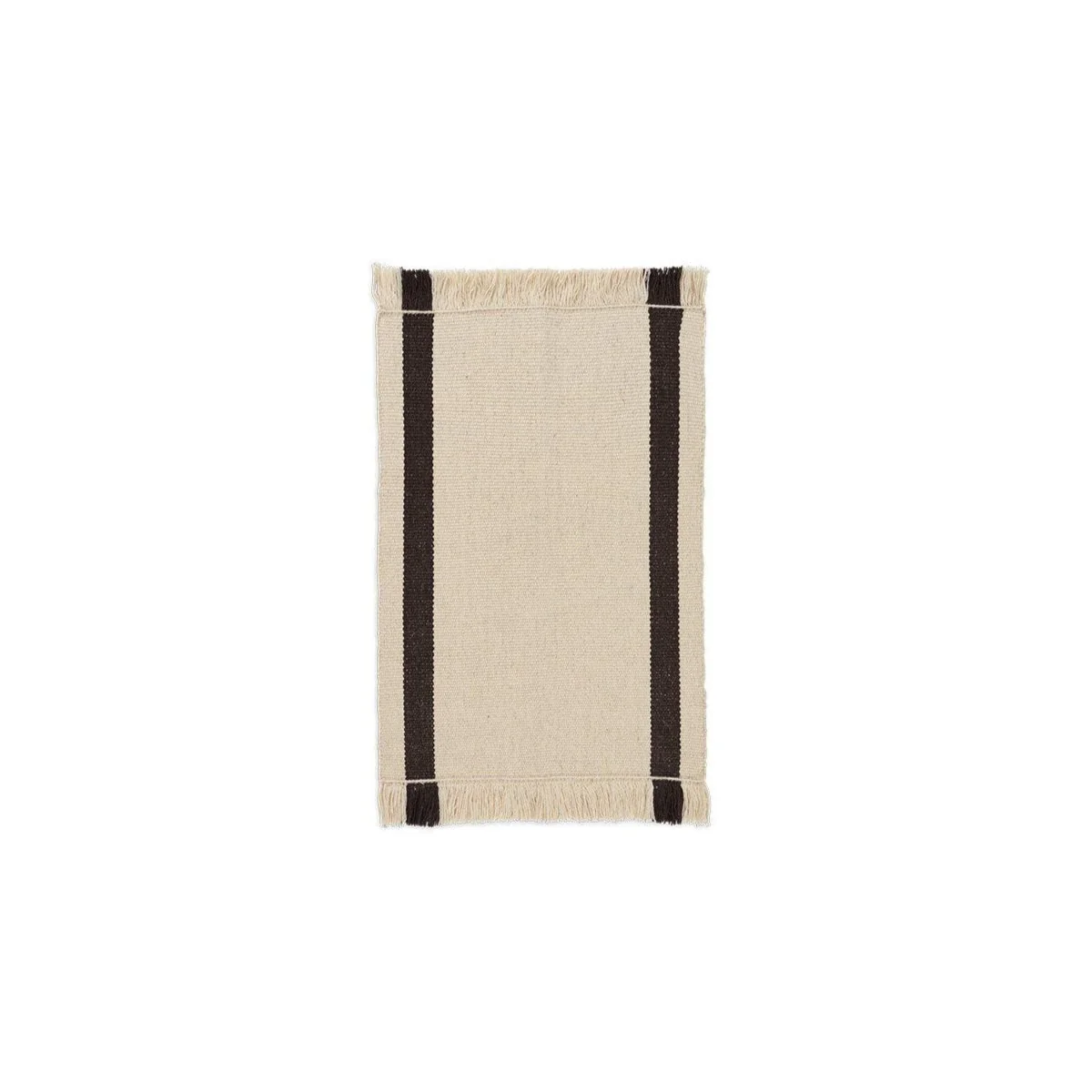 FERM LIVING Calm Kelim Door Mat, Off-White/Coffee, 50x70cm