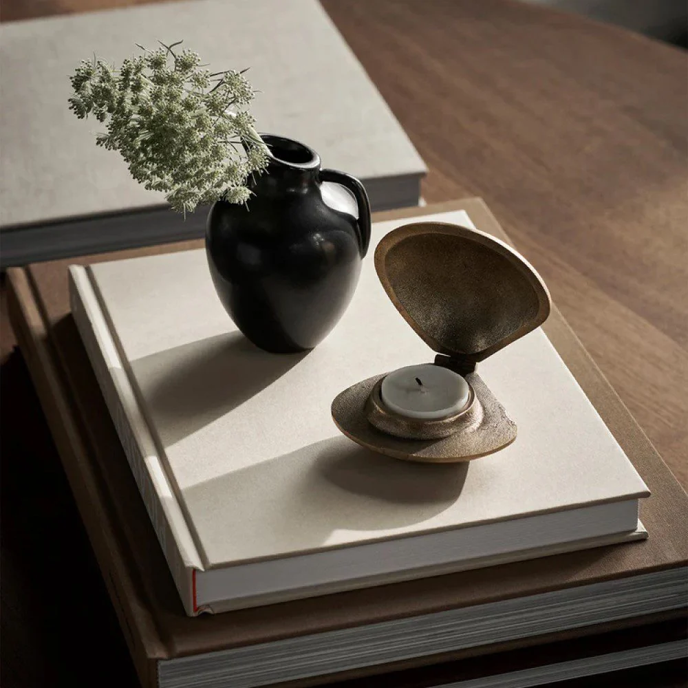 FERM LIVING Clam Tealight Candle Holder, Brass - Image 2