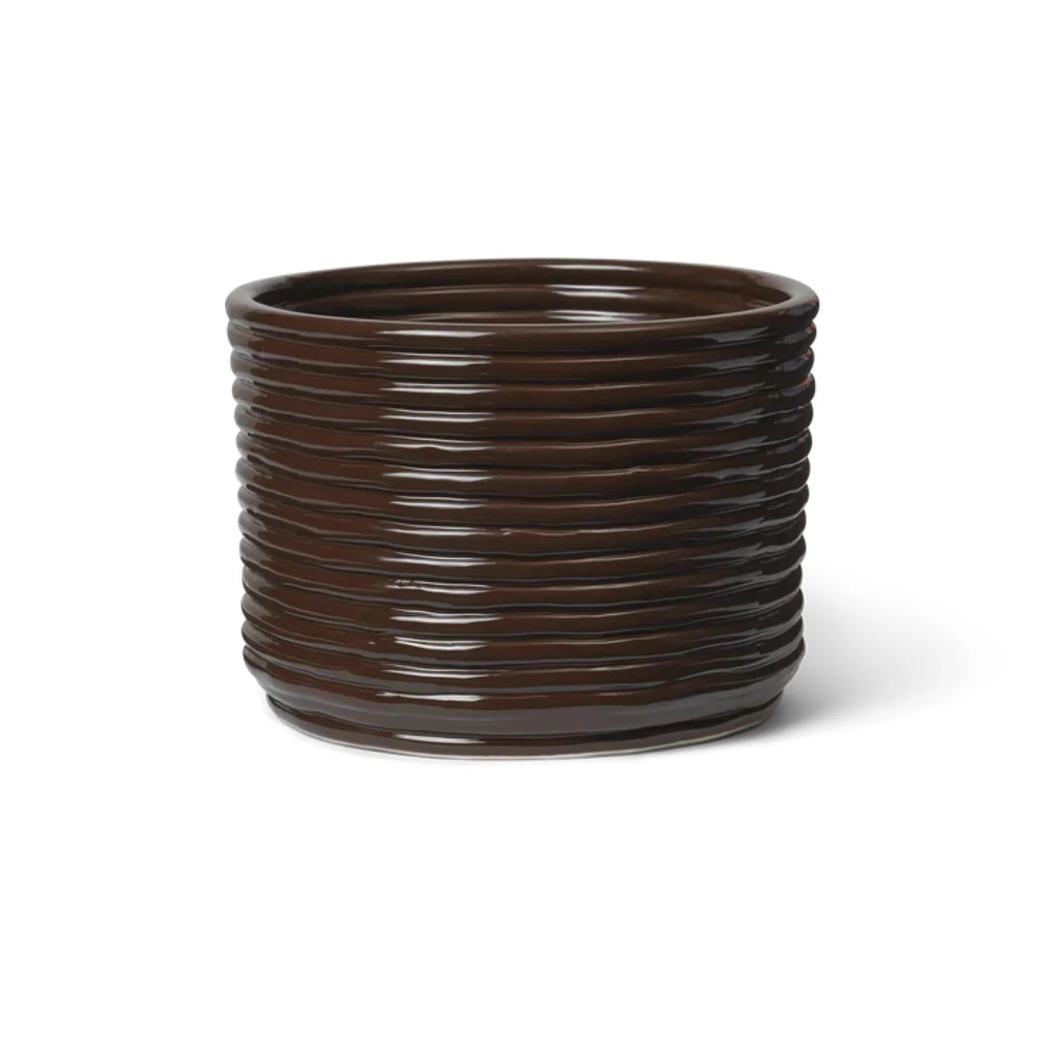 FERM LIVING Corduroy Pot, Carob Brown