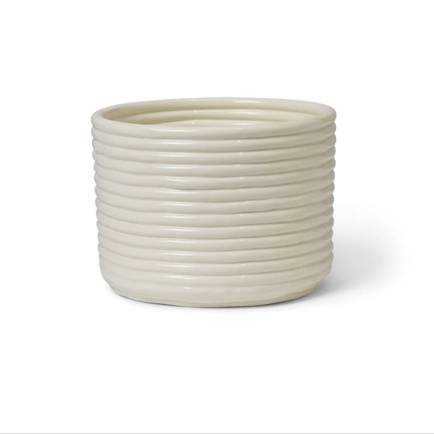 FERM LIVING Corduroy Pot, Off-White