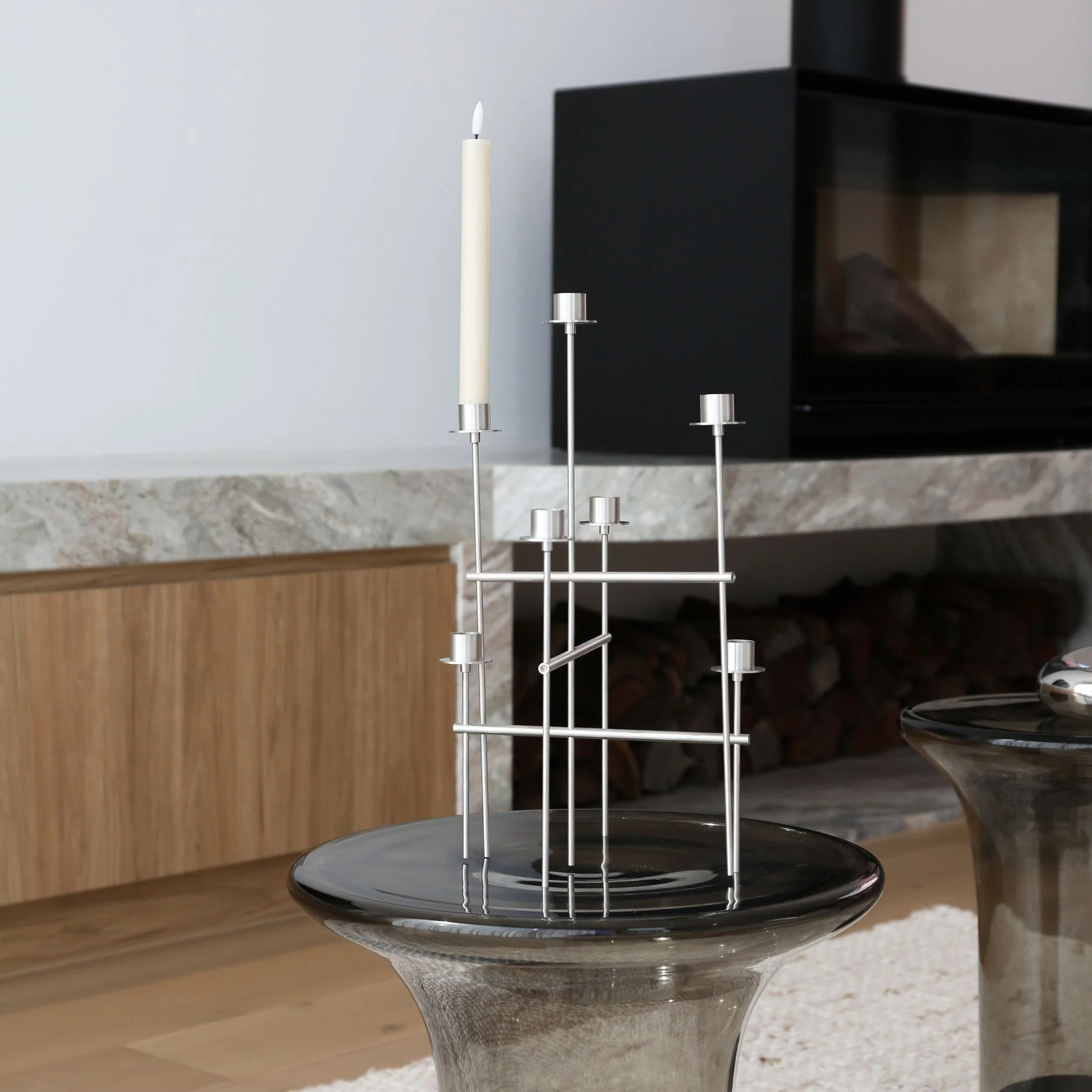 FERM LIVING Elysia Candelabra / Candleholder, Brushed Stainless Steel - Image 3