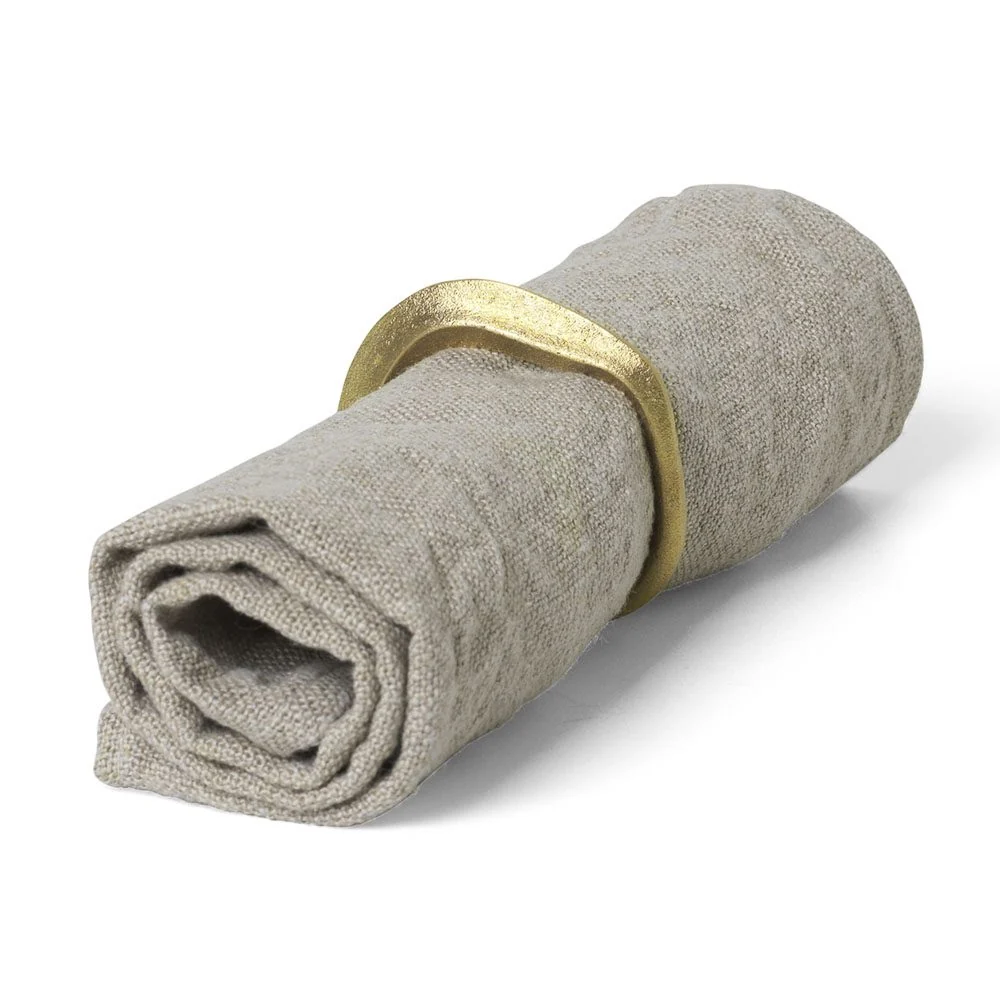 FERM LIVING Flow Napkin Rings Brass (Set of 4) - Image 2