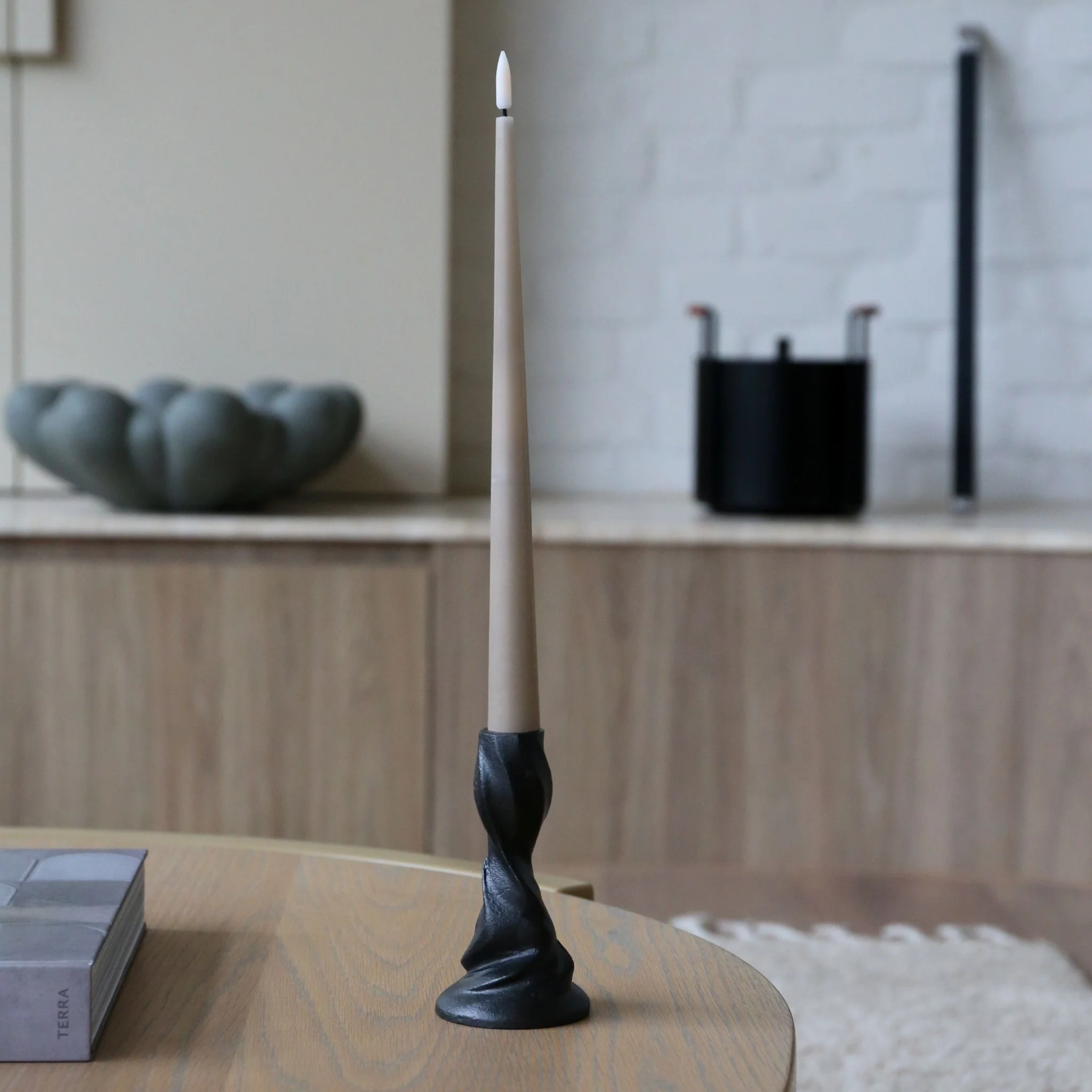 FERM LIVING Gale Candle Holder, Blackened Aluminium, H13cm - Image 3