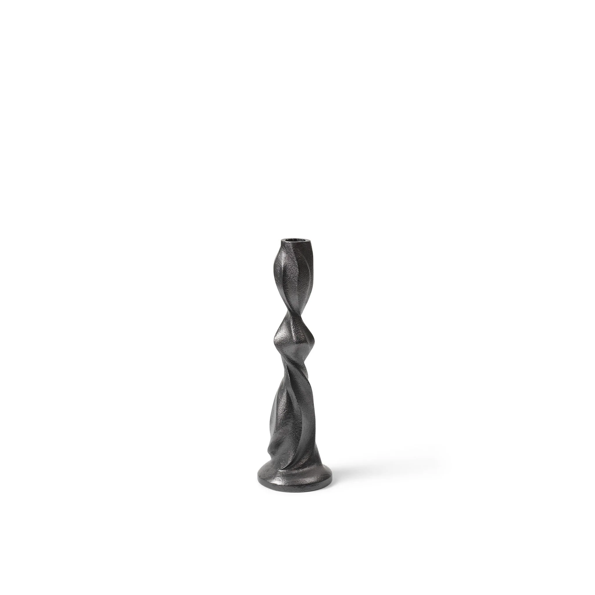 FERM LIVING Gale Candle Holder, Blackened Aluminium, H25cm