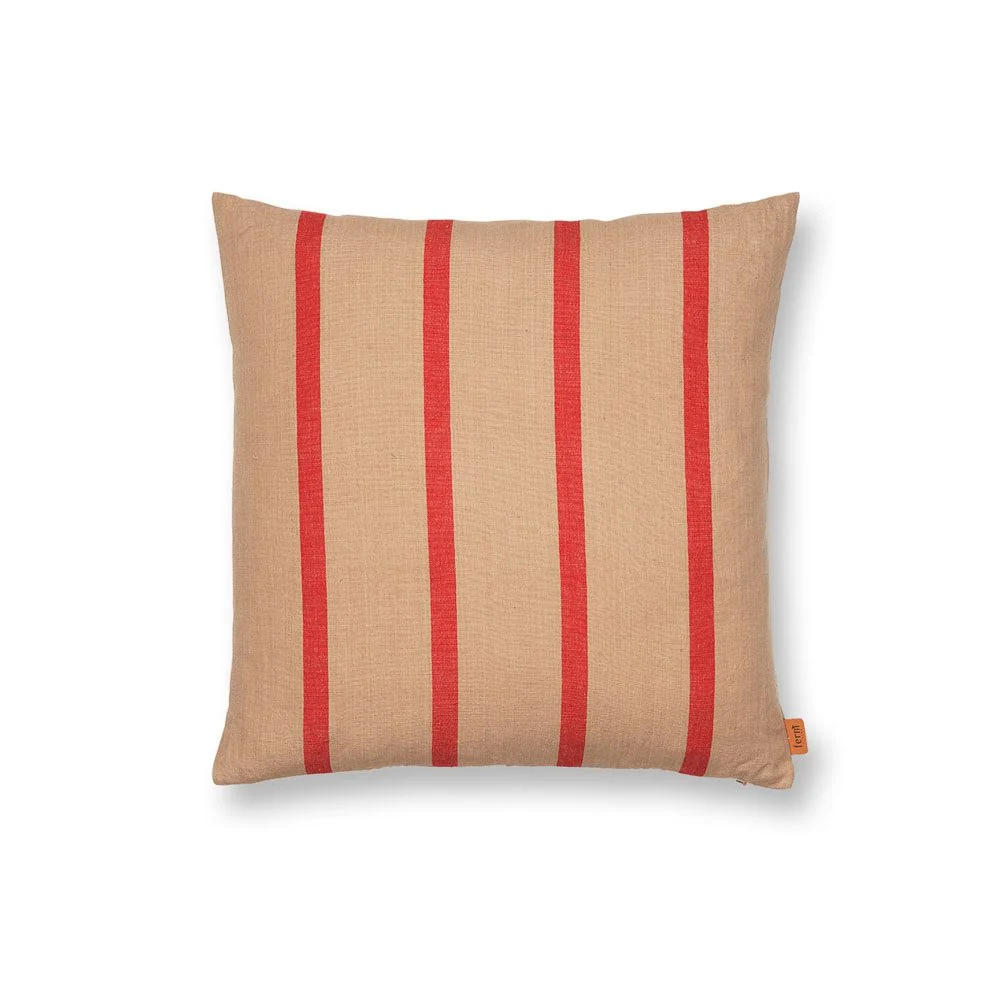 FERM LIVING Grand Cushion, Camel/Red