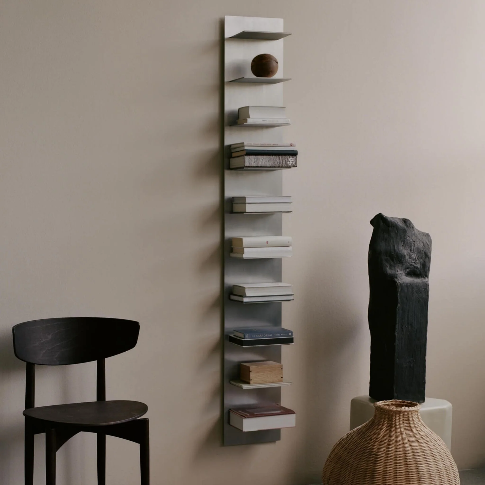 FERM LIVING Lager Wall Shelf, Tall, Aluminium - Image 2