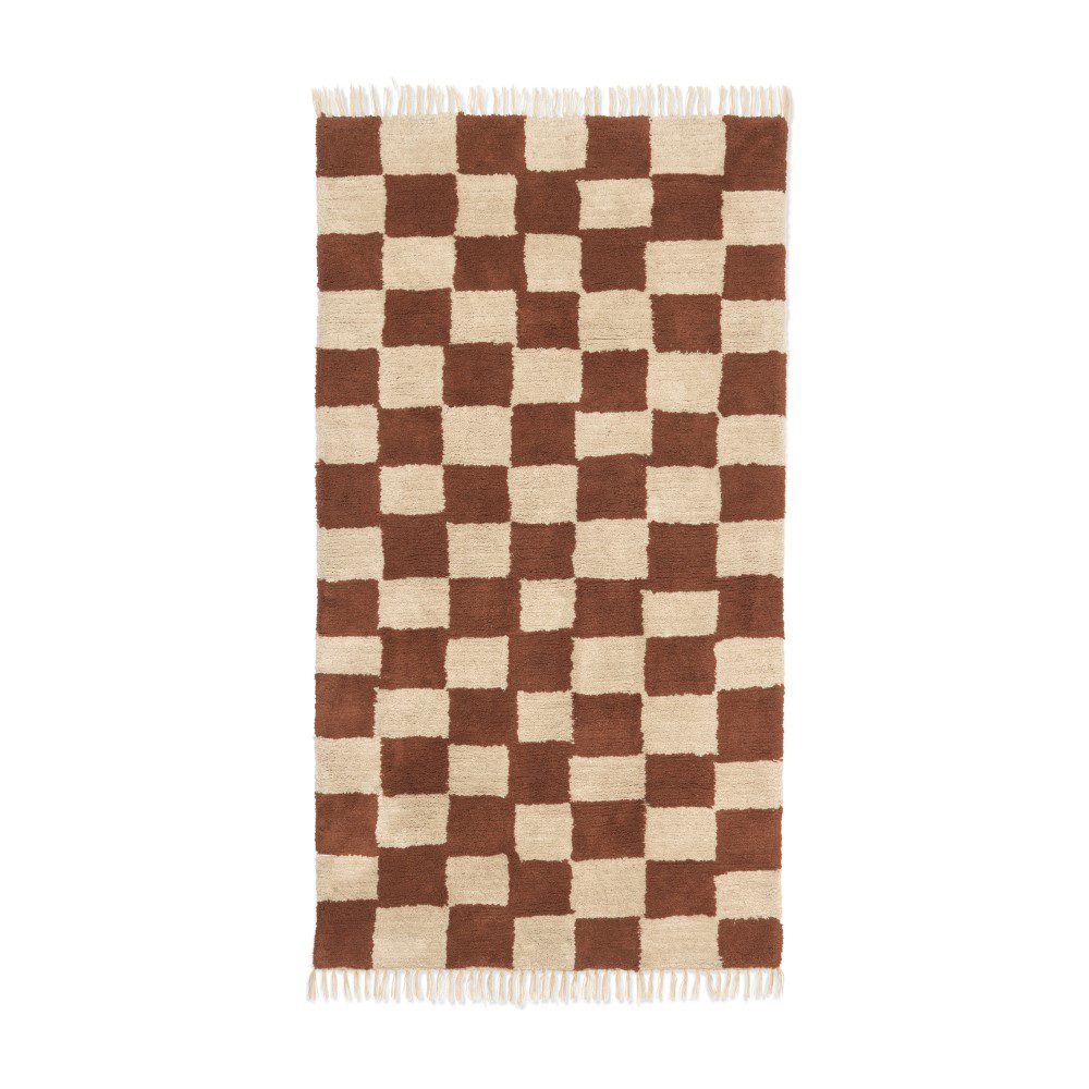 FERM LIVING Mara Washable Rug, Rust/Warm Sand, 150x90cm