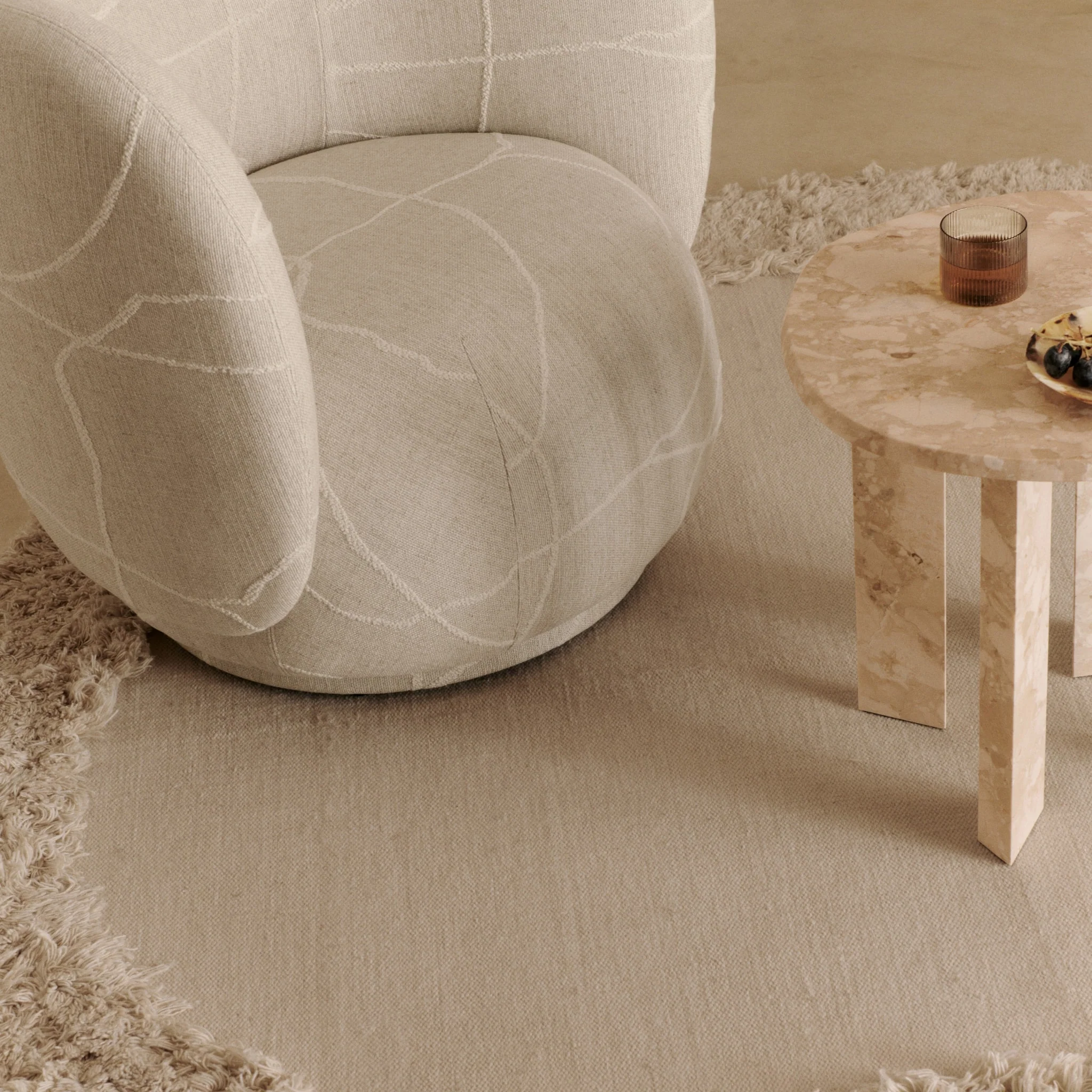 FERM LIVING Norte Outdoor Rug, (D)210cm , Natural - Image 5